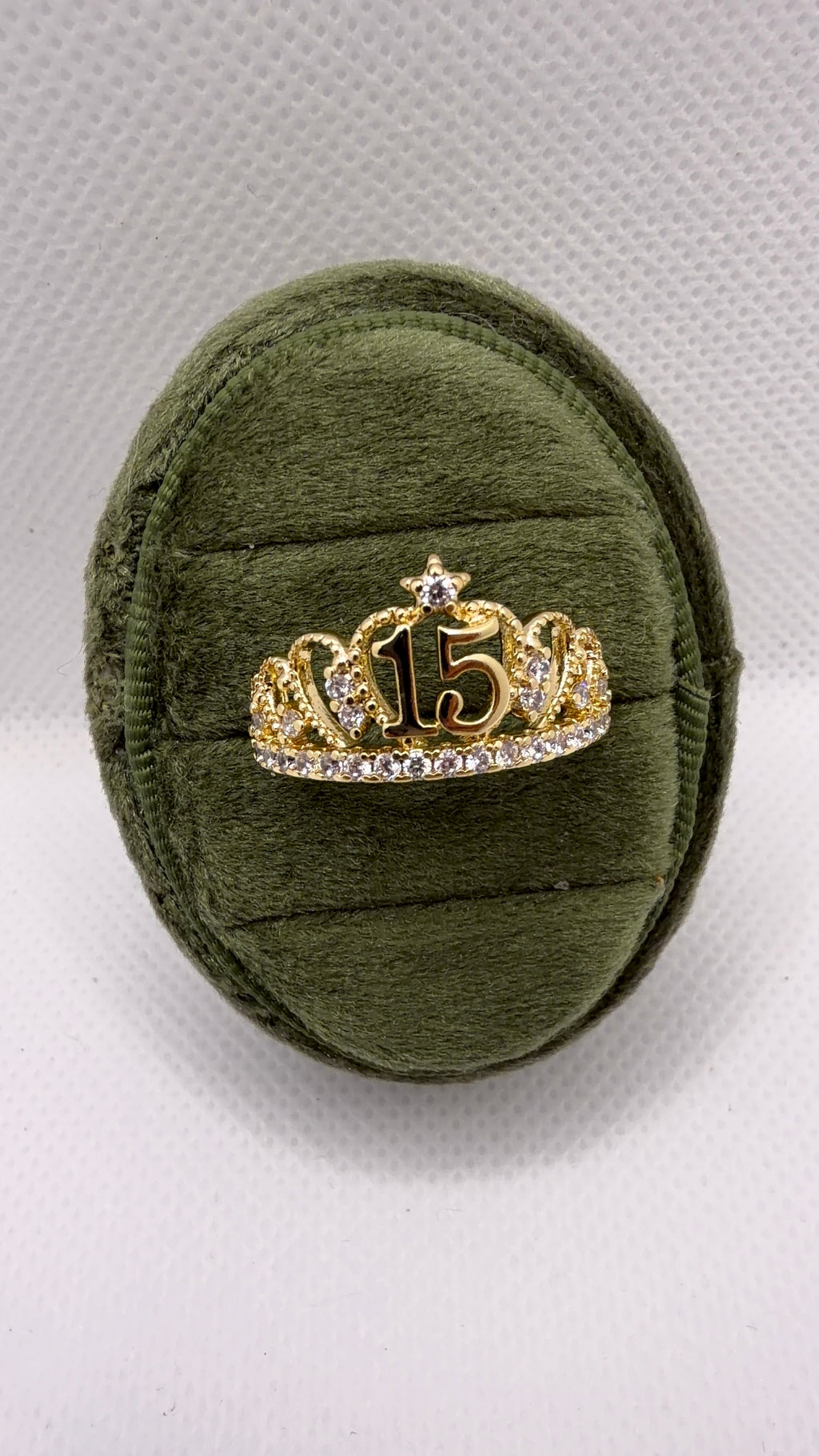Gold Quinceañera Crown Ring