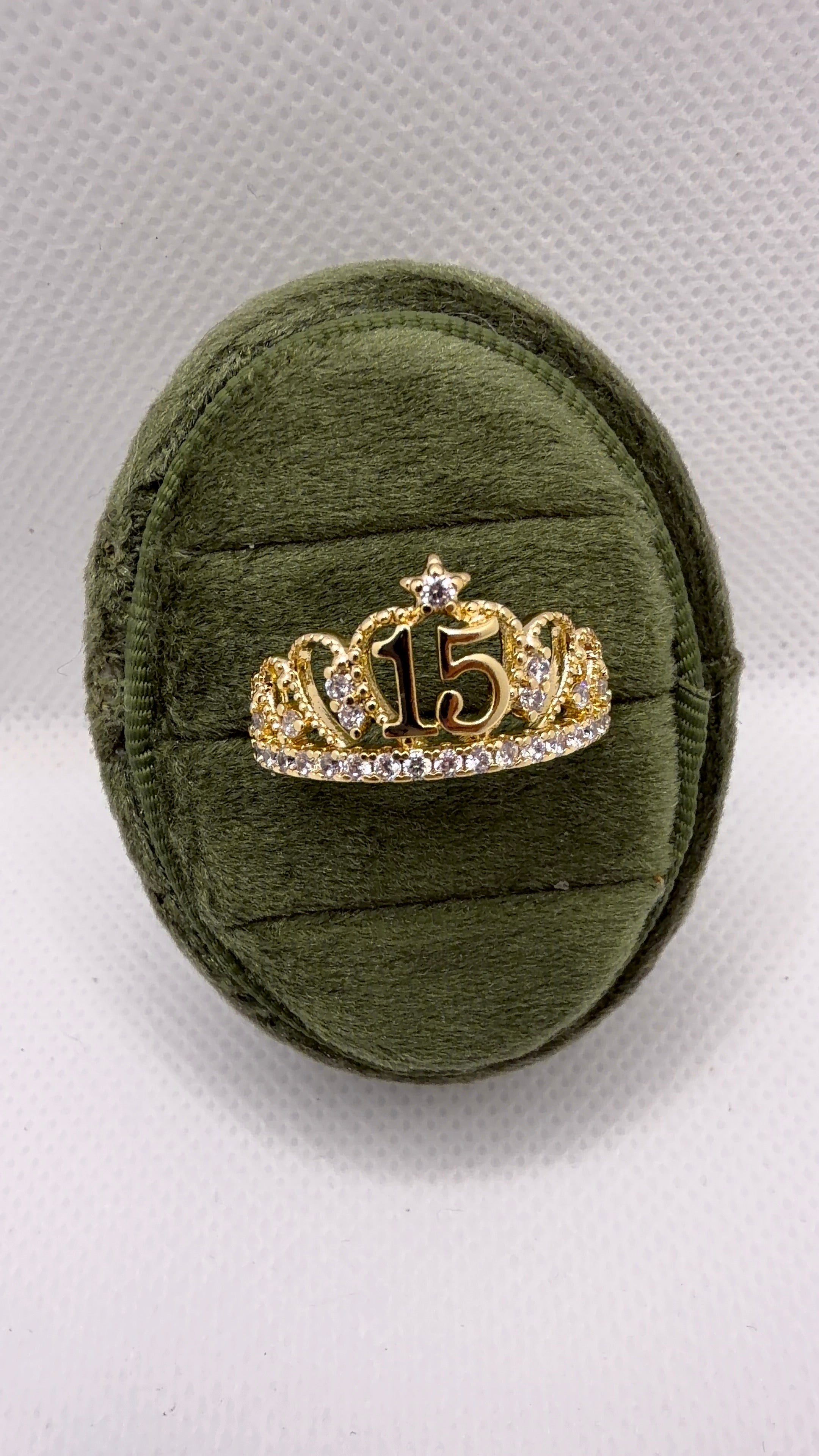 Gold Quinceañera Crown Ring