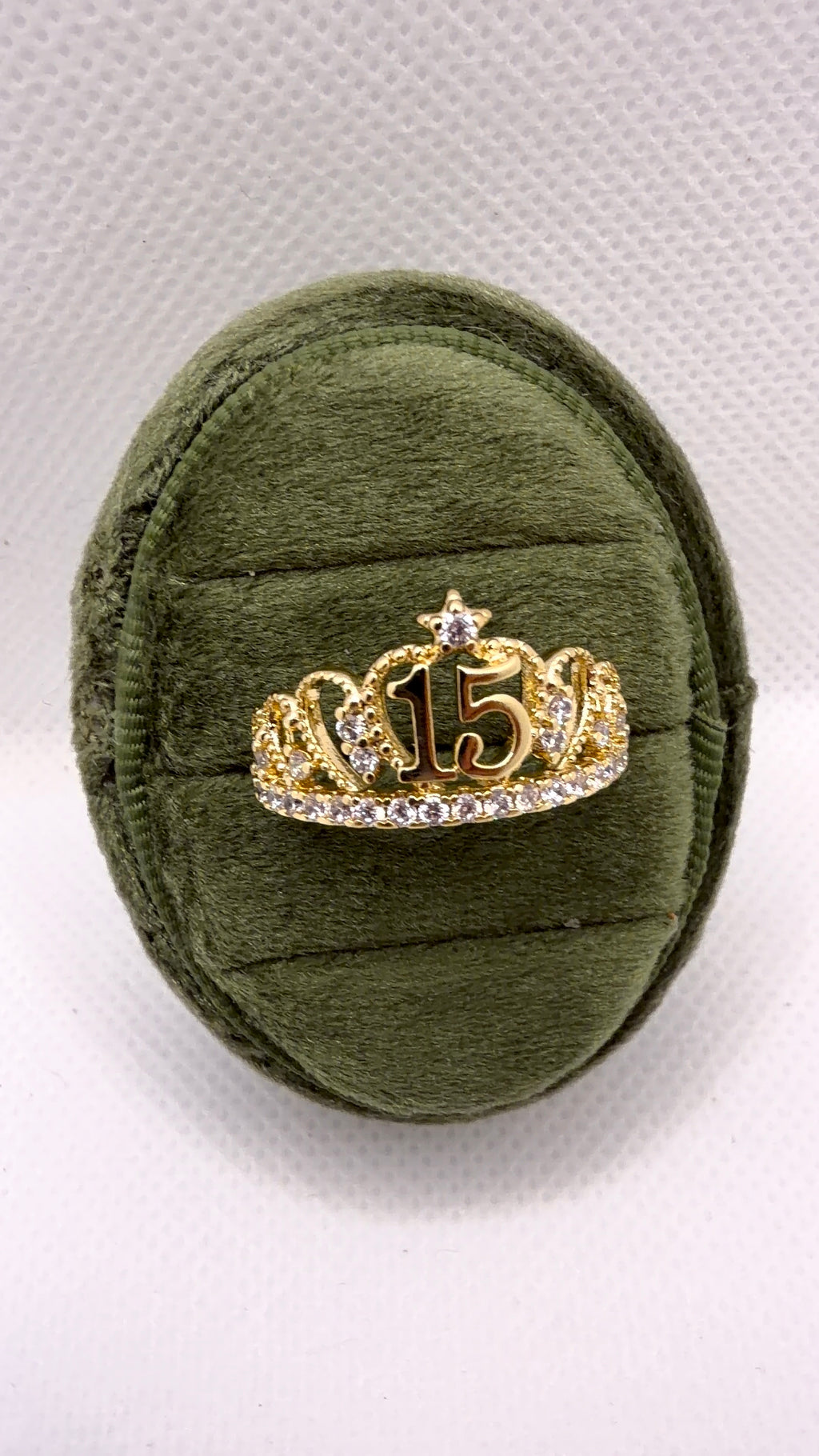 Gold Quinceañera Crown Ring