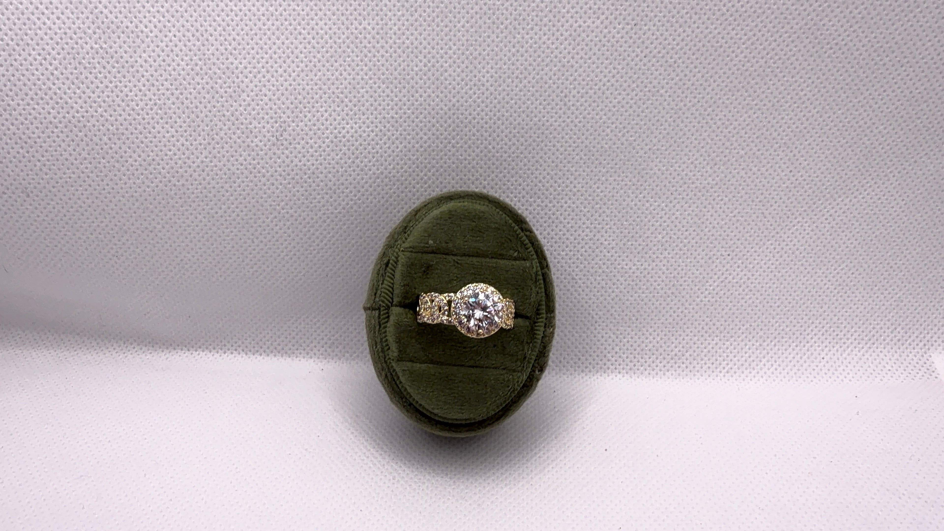 Gold Halo Solitaire Crystal Ring