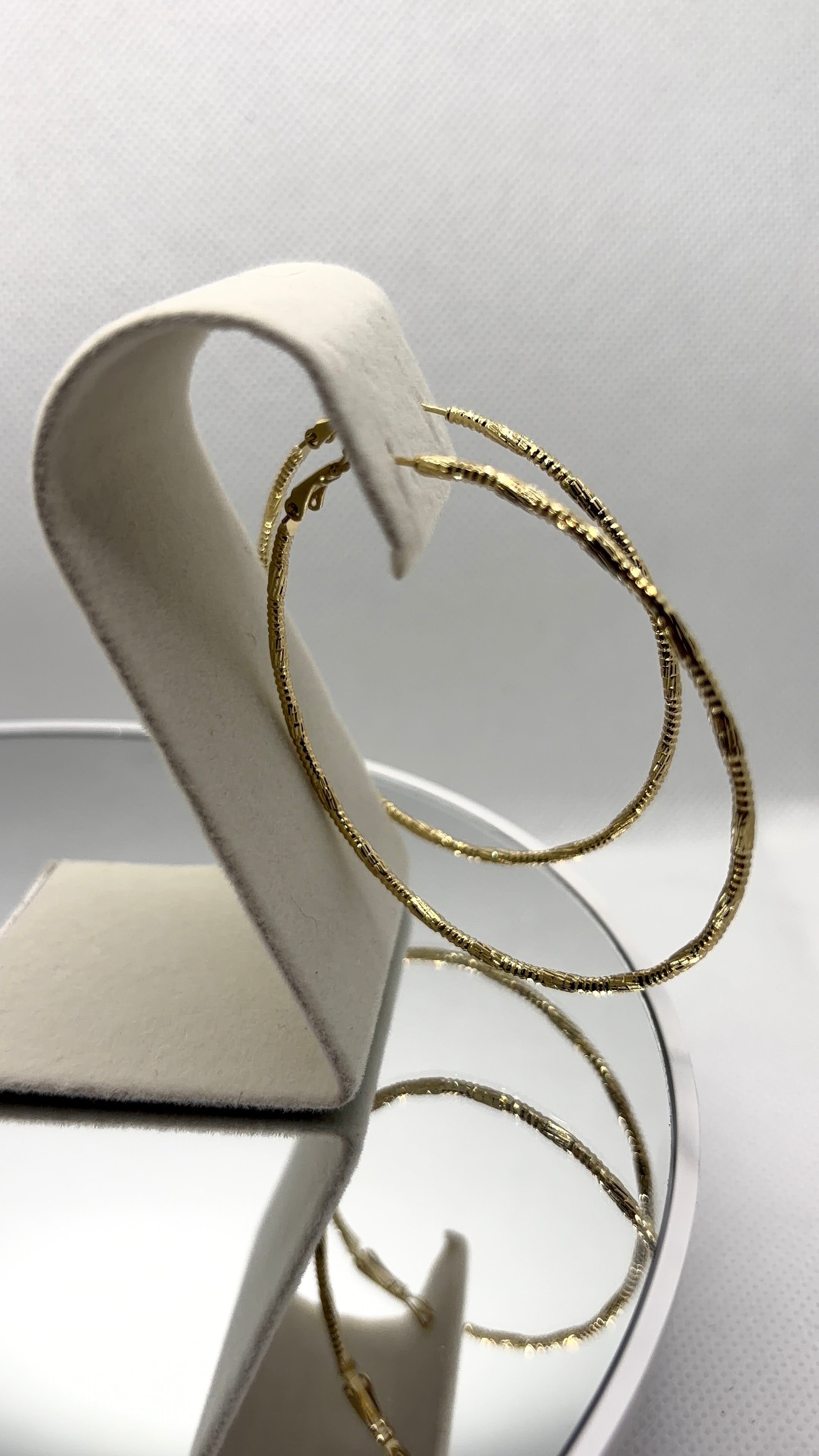 Textured Gold Oversized Hoop Earrings