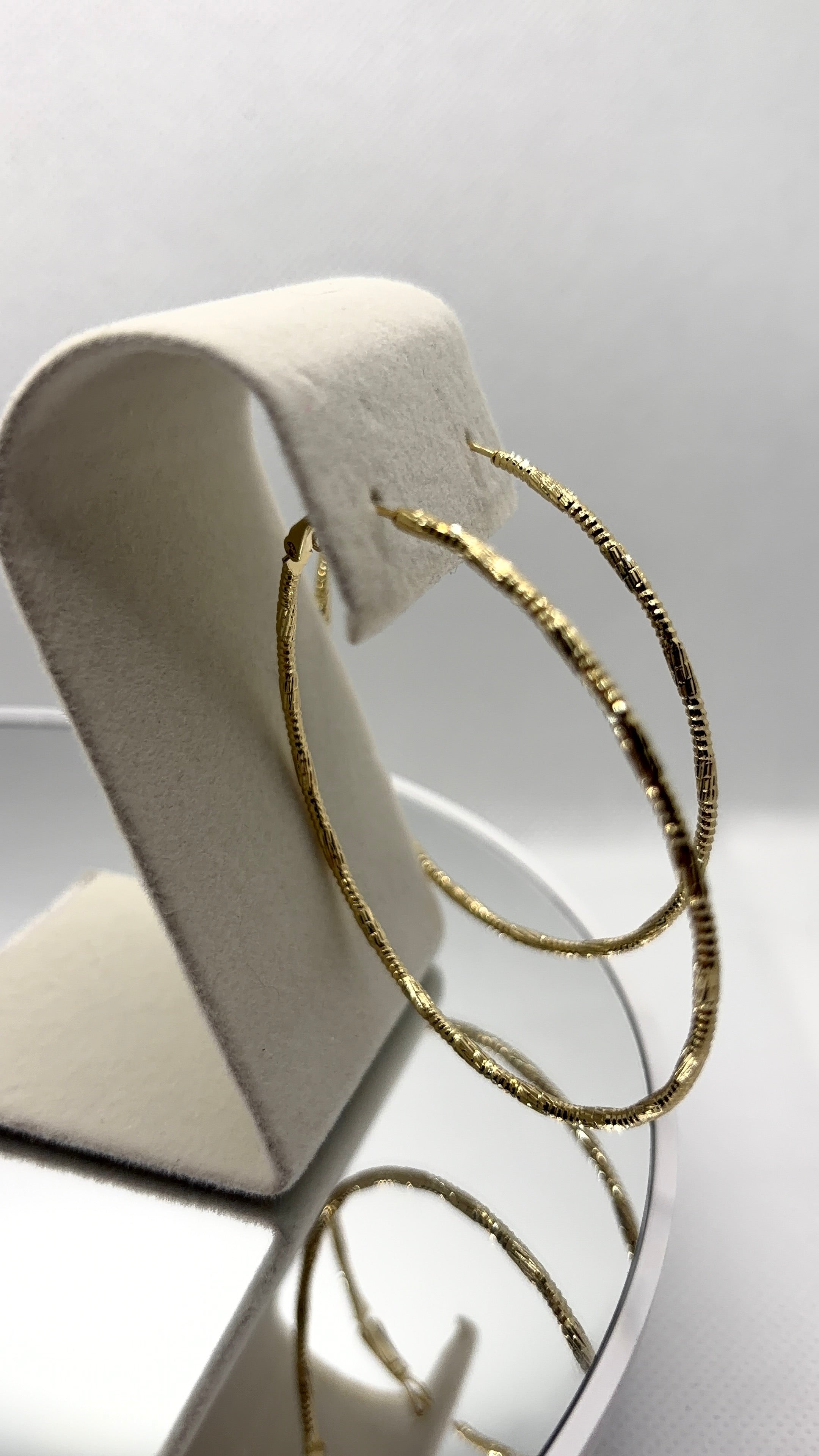 Textured Gold Oversized Hoop Earrings