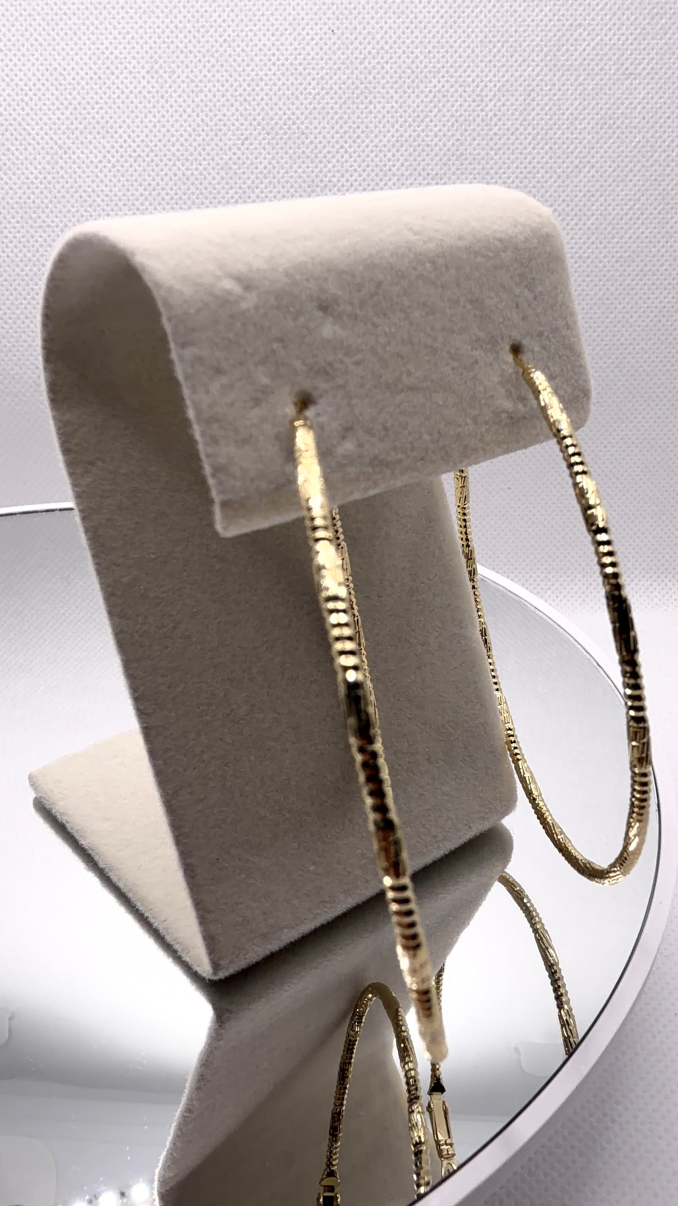 Textured Gold Oversized Hoop Earrings