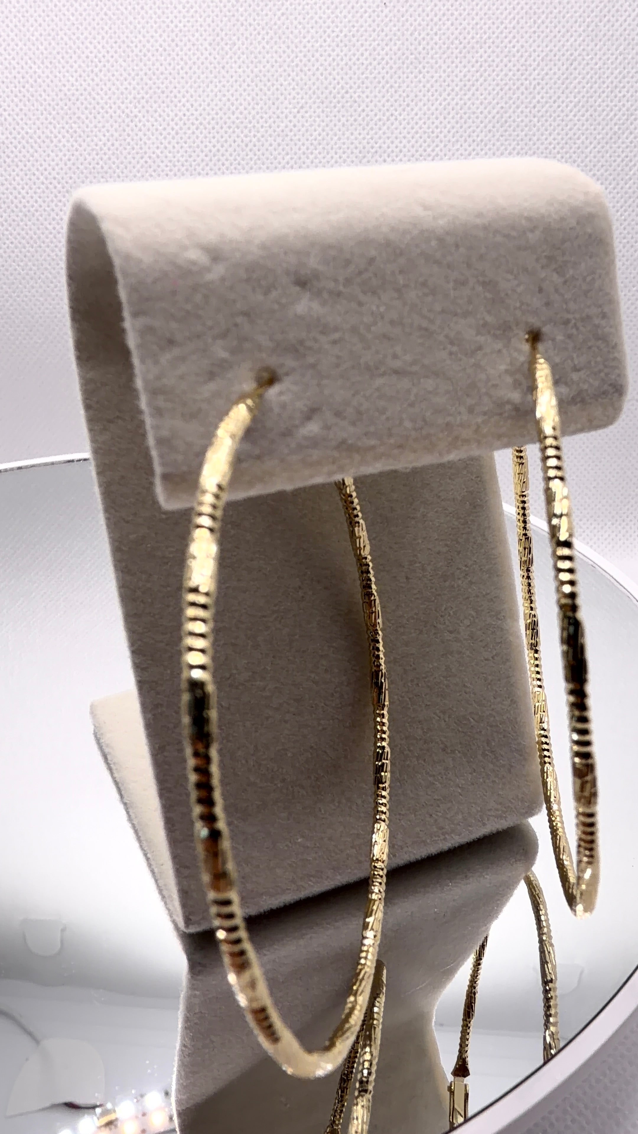 Textured Gold Oversized Hoop Earrings