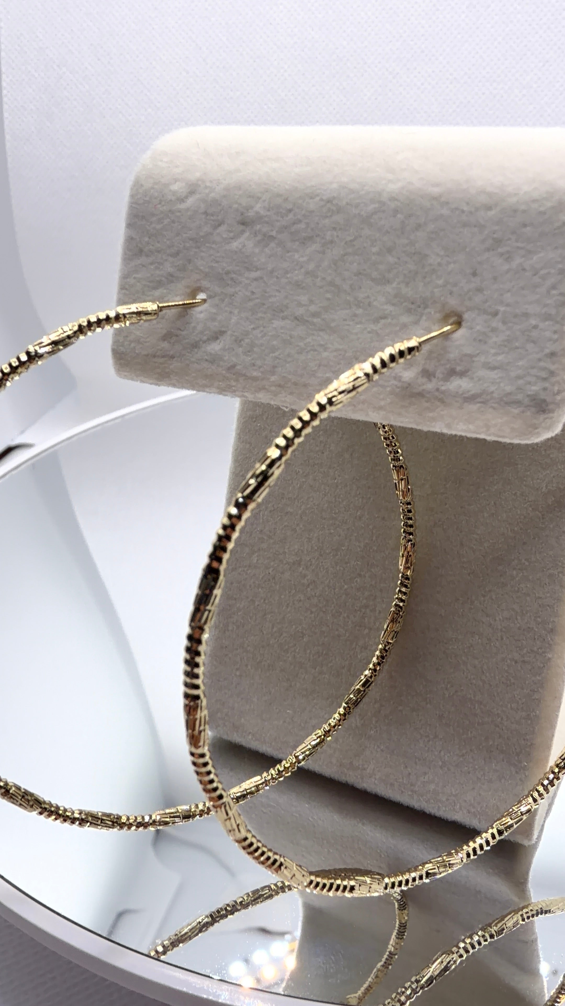 Textured Gold Oversized Hoop Earrings