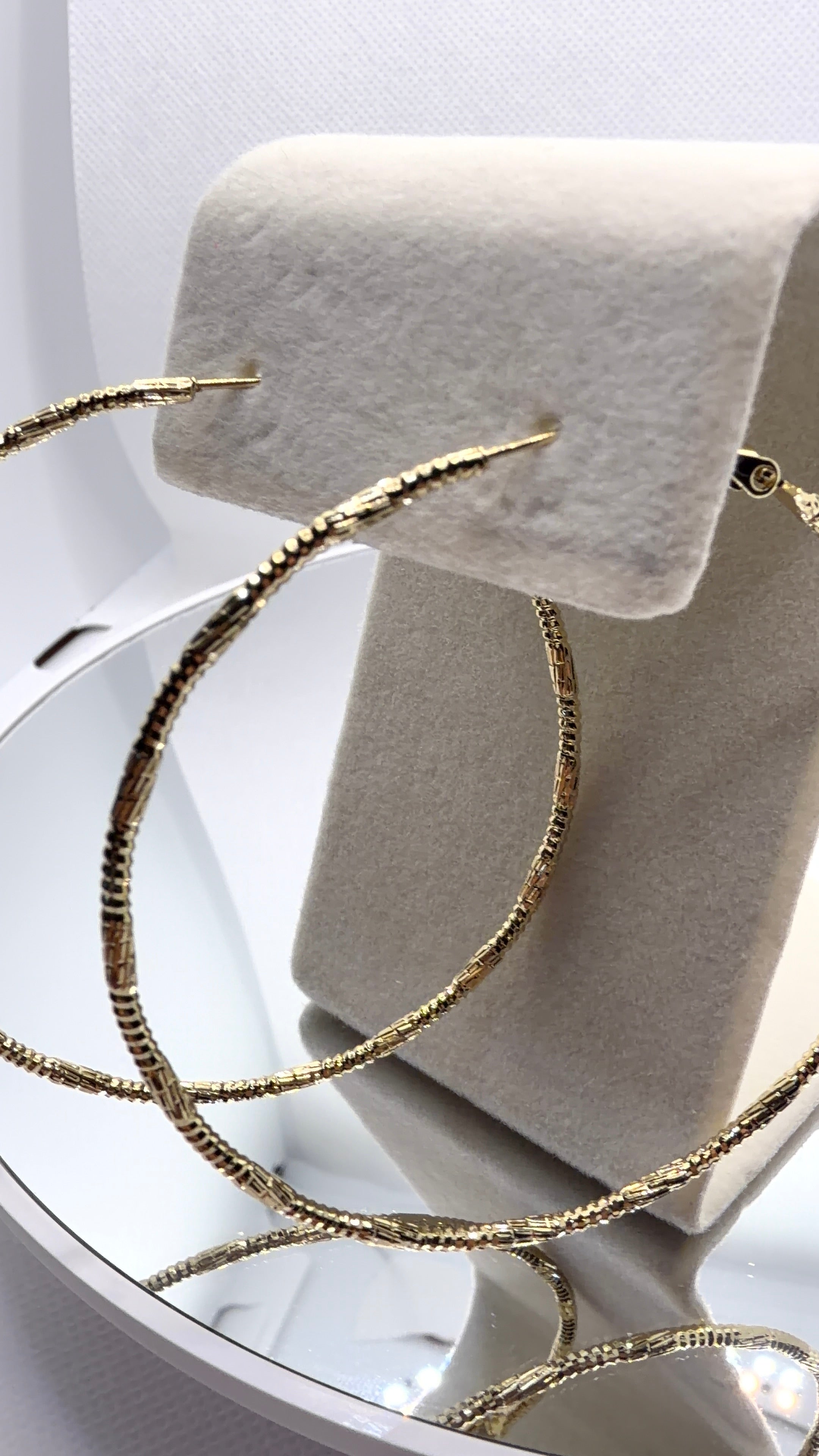 Textured Gold Oversized Hoop Earrings
