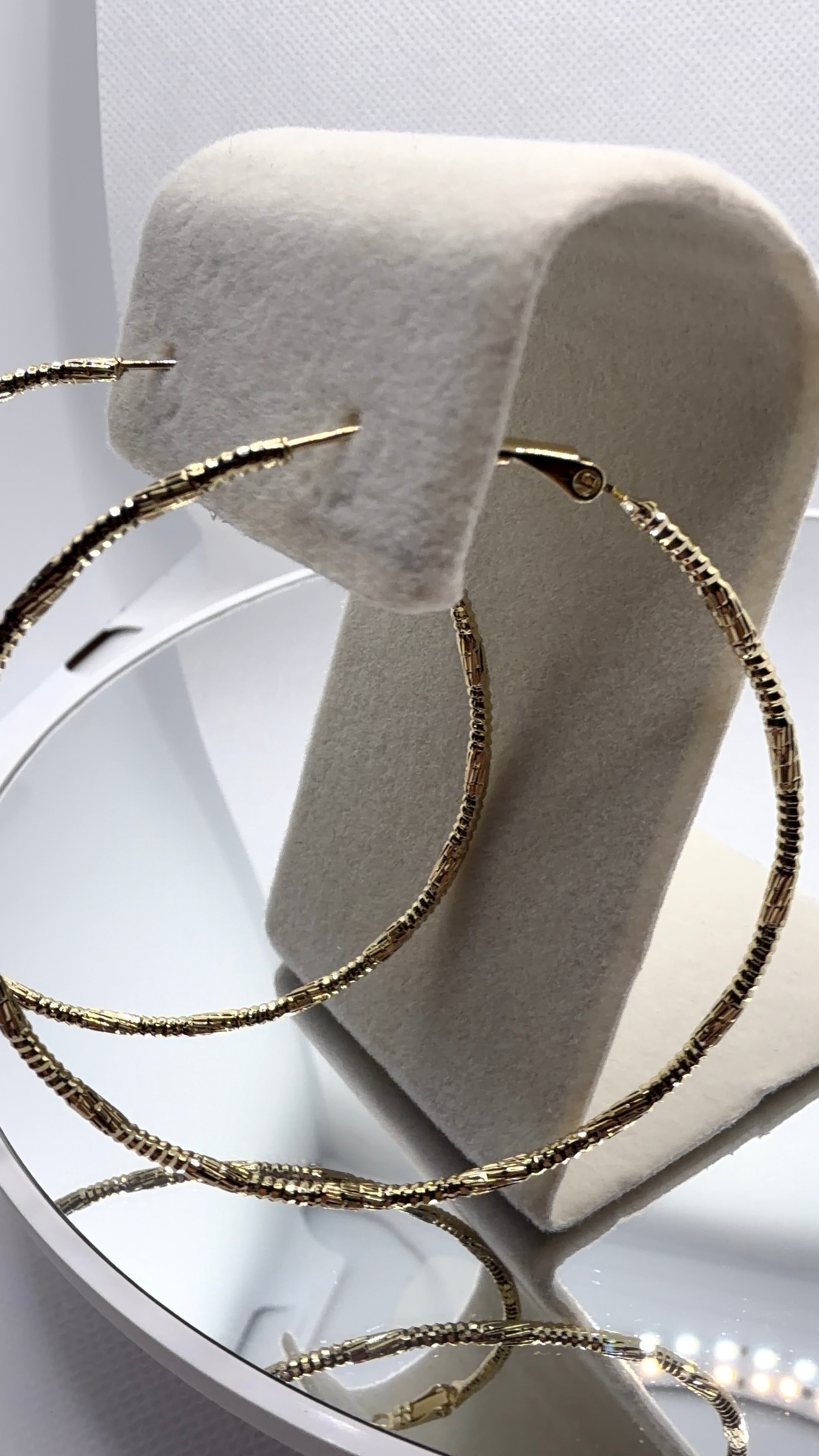Textured Gold Oversized Hoop Earrings
