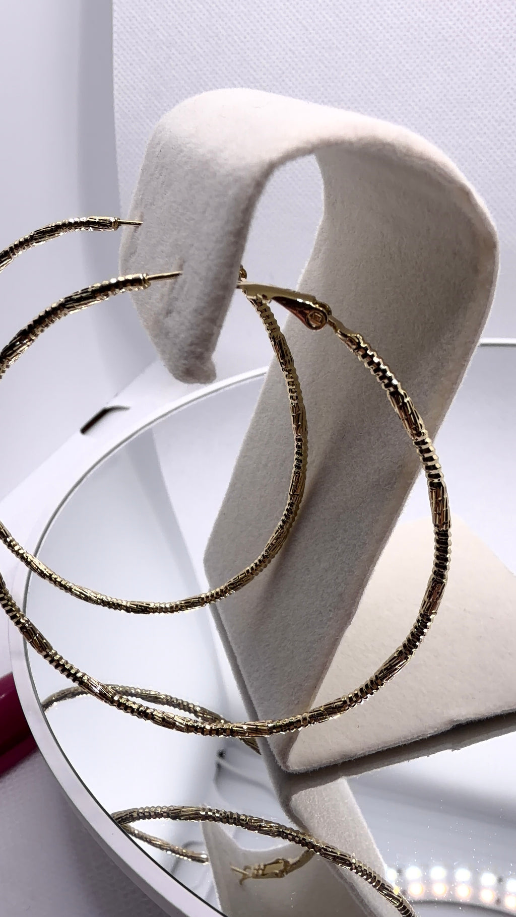 Textured Gold Oversized Hoop Earrings