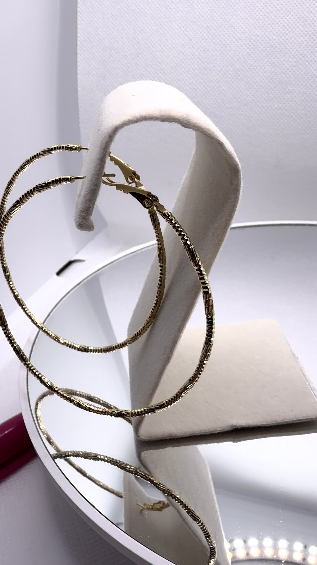 Textured Gold Oversized Hoop Earrings