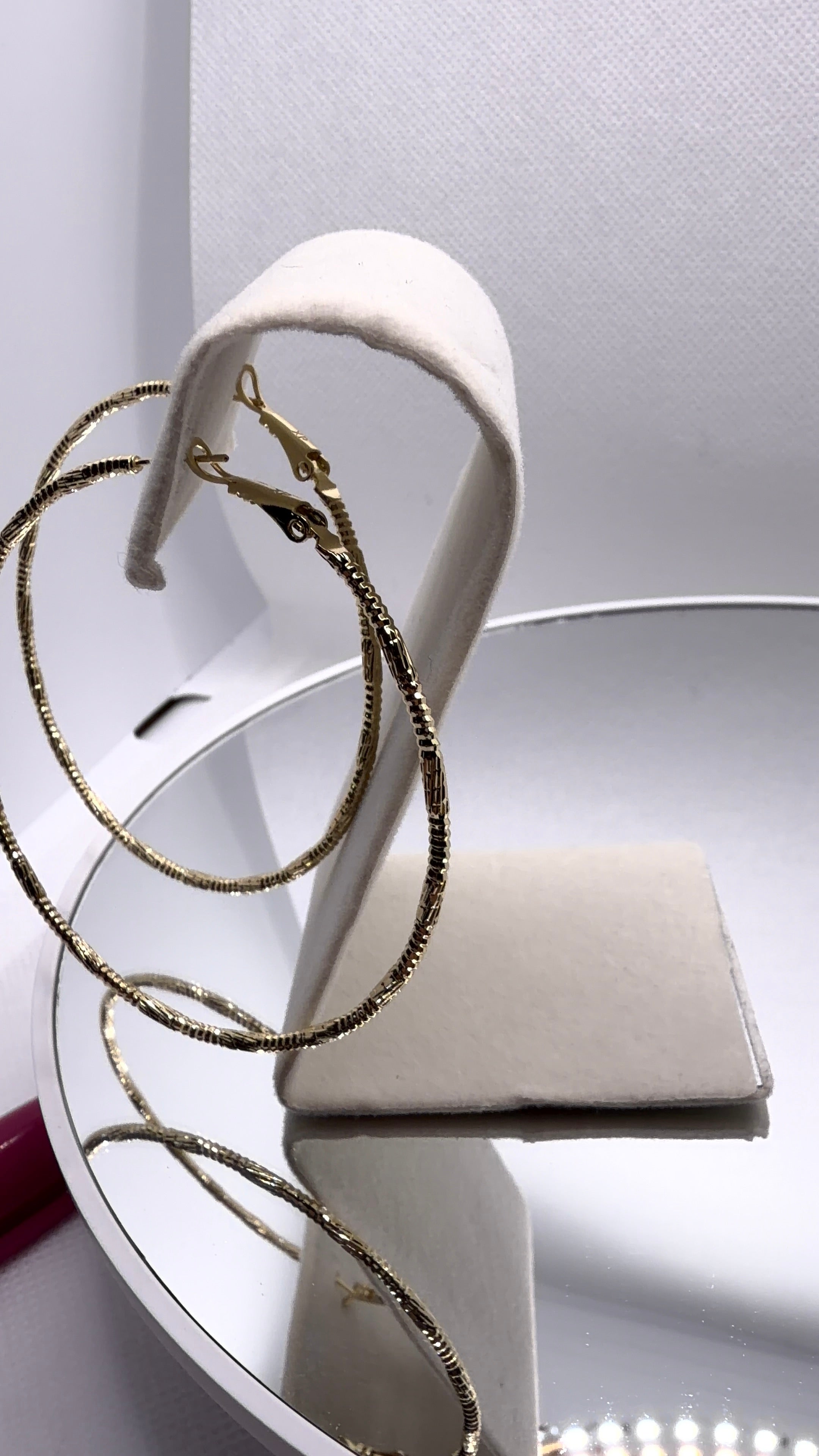 Textured Gold Oversized Hoop Earrings