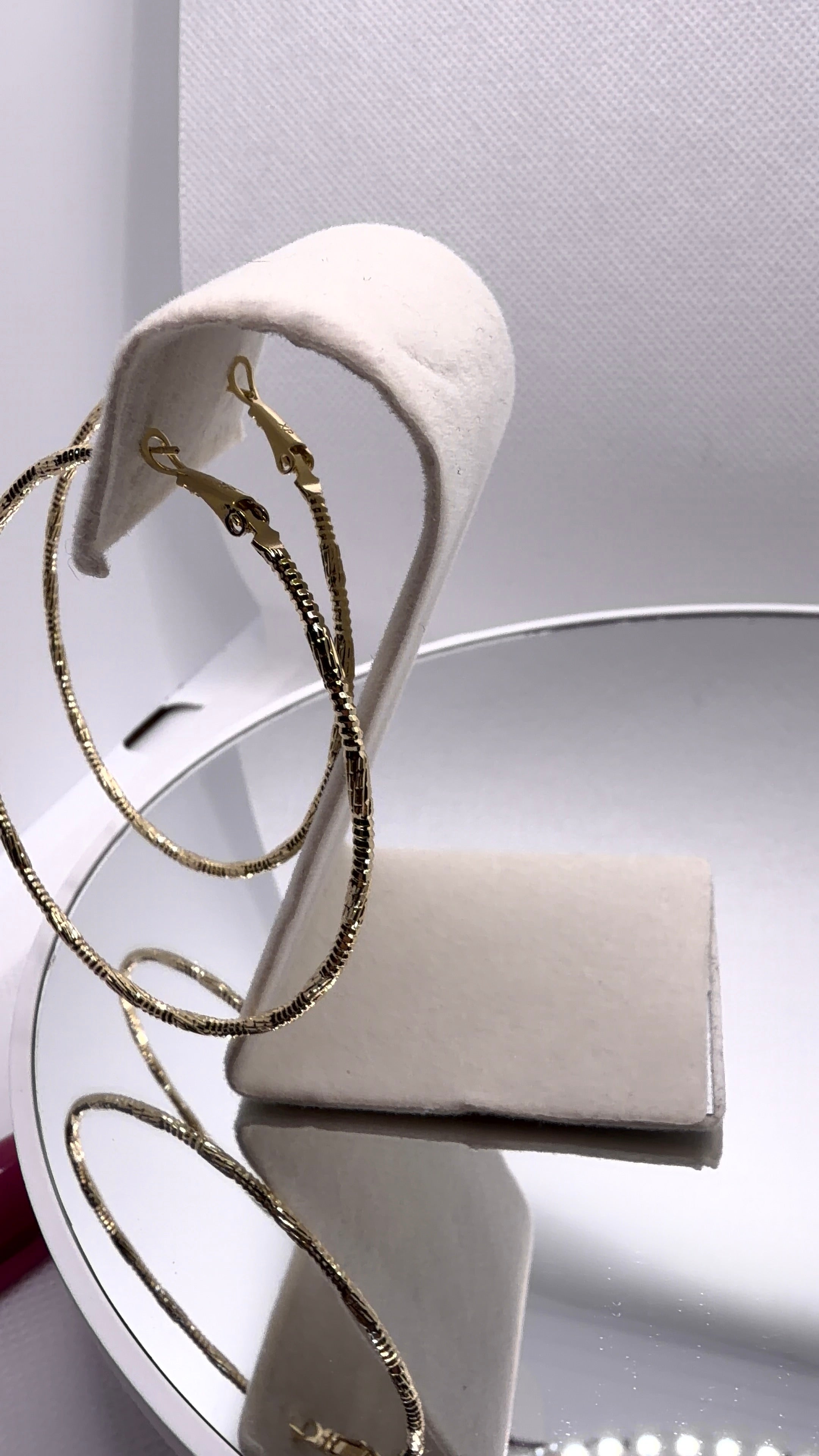 Textured Gold Oversized Hoop Earrings