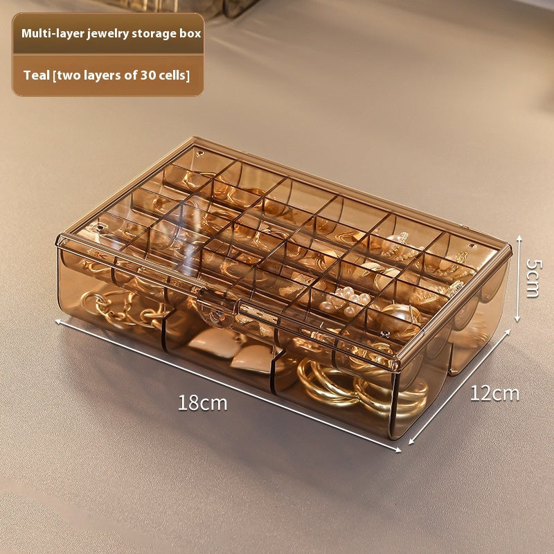 Ornament Dustproof Storage Box Anti-oxidation Ear Stud Necklace Jewelry Box