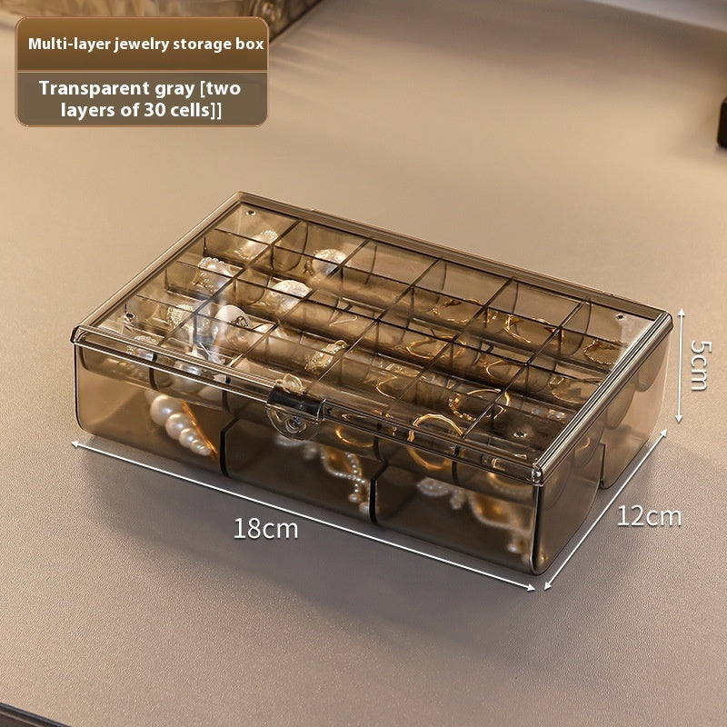 Ornament Dustproof Storage Box Anti-oxidation Ear Stud Necklace Jewelry Box