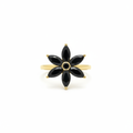 Midnight Bloom Black Sapphire Ring - Front View