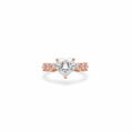 Rose Gold Heart Ring - White Background