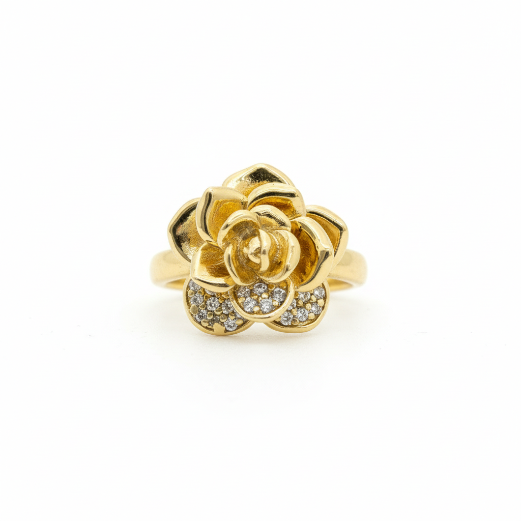 Rose ring on white background