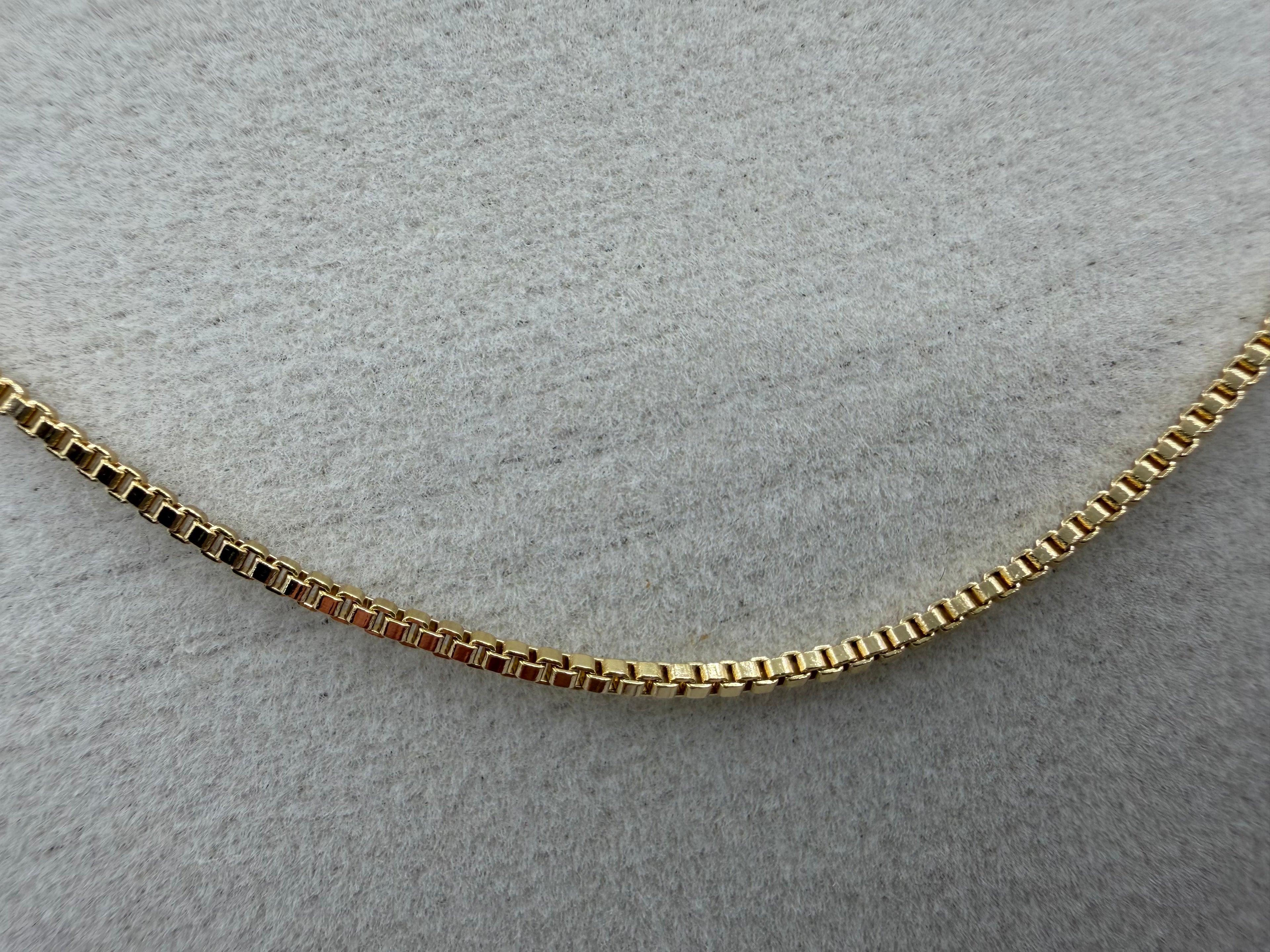Gold Box Chain Necklace