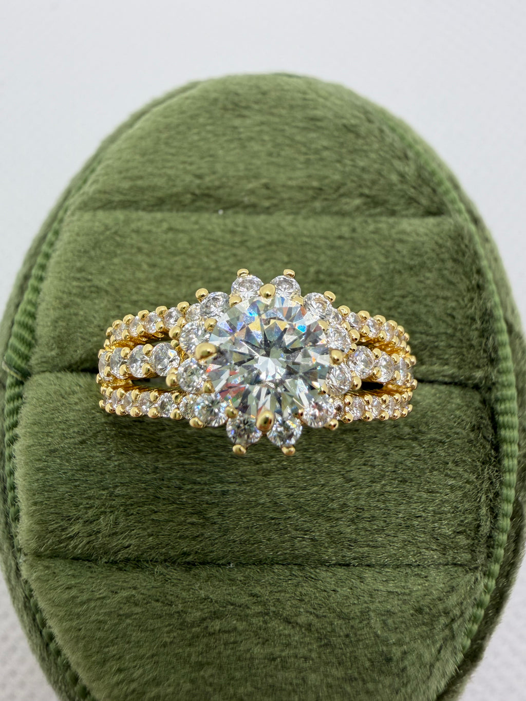 Sunflower Halo Engagement Ring