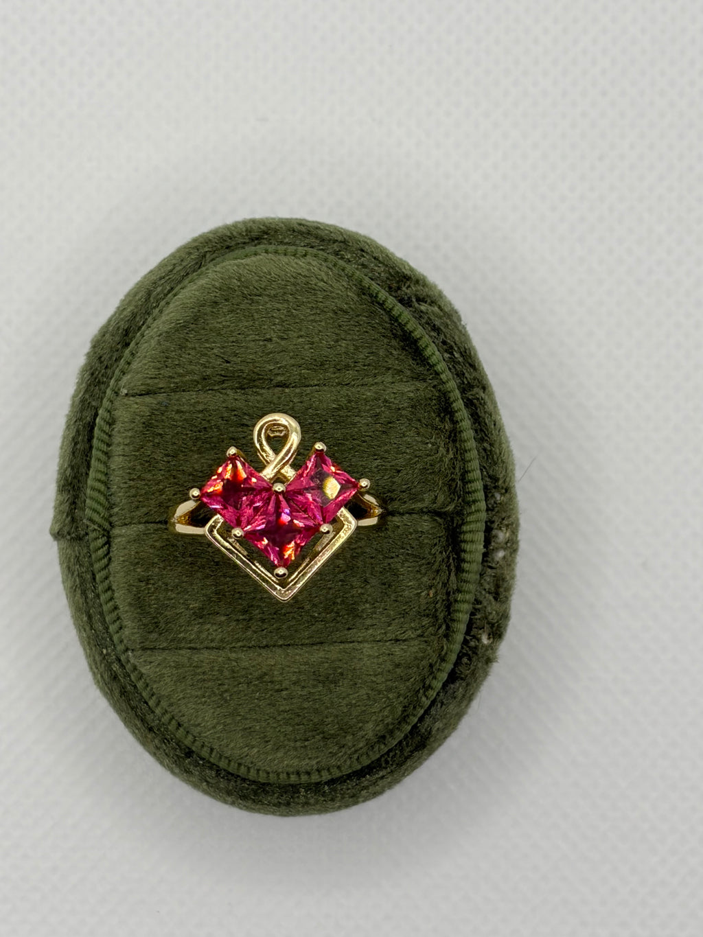 Ruby Diamond Charm Ring