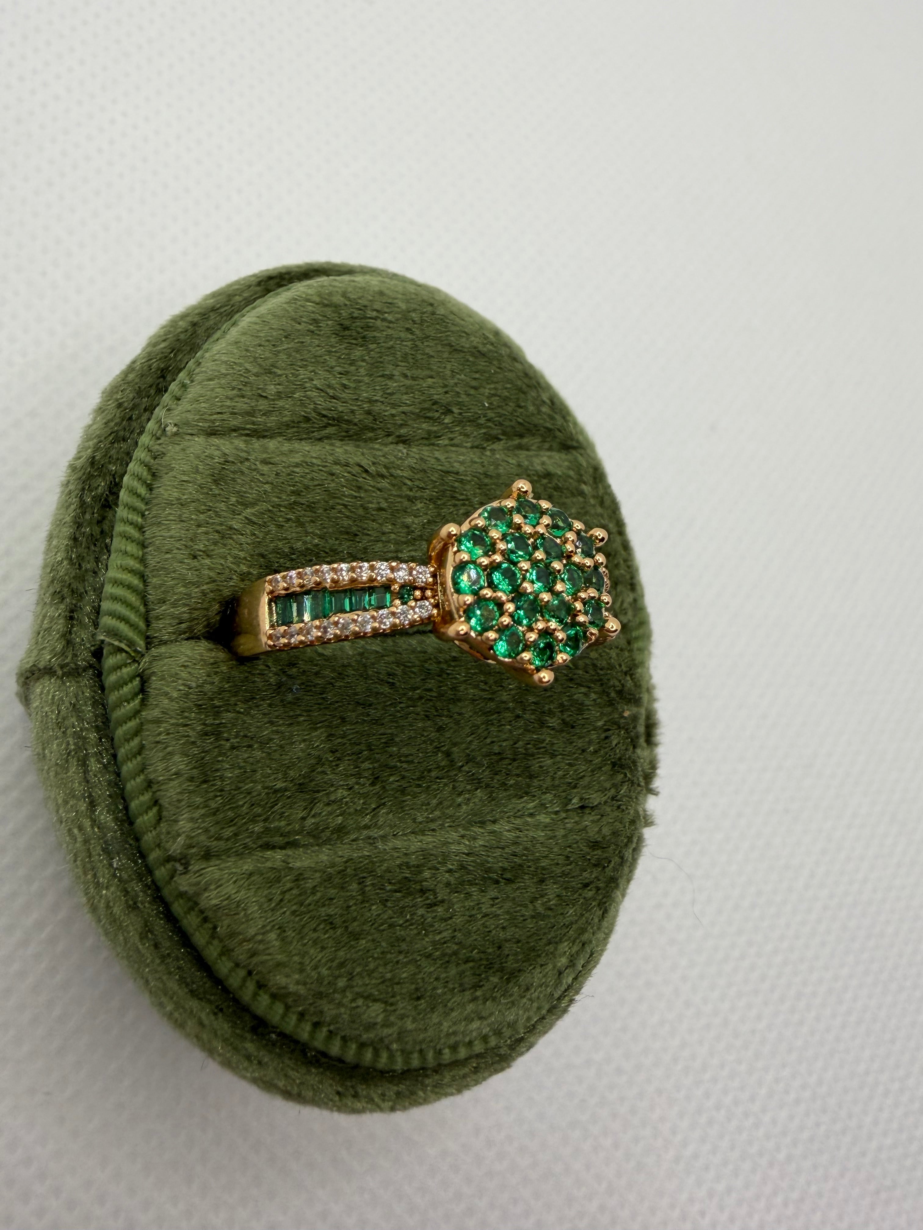 Emerald Cluster Ring