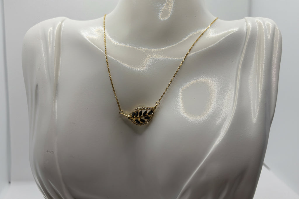 Elegant Leaf Jewelry Set - Necklace, Bracelet, Earrings & Pendant