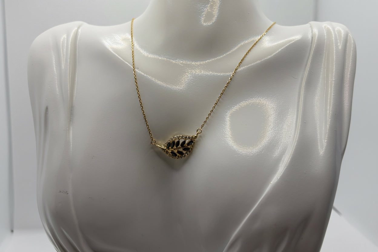 Elegant Leaf Jewelry Set - Necklace, Bracelet, Earrings & Pendant