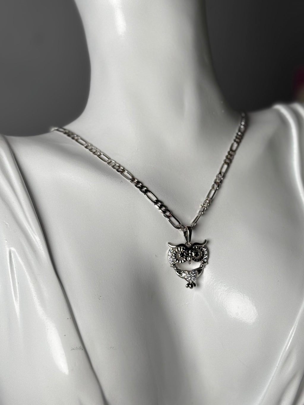 Silver Owl Pendant Necklace