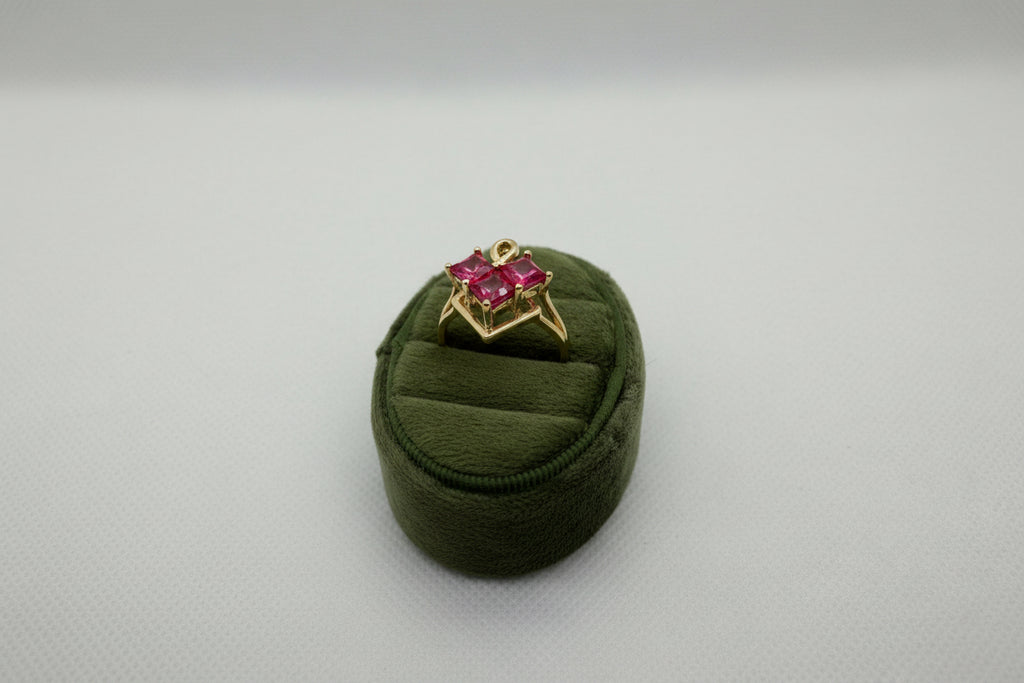Ruby Diamond Charm Ring