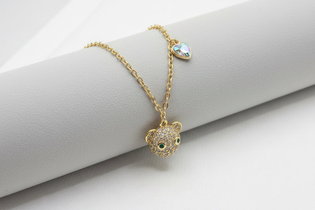 Crystal Teddy Bear Charm Bracelet