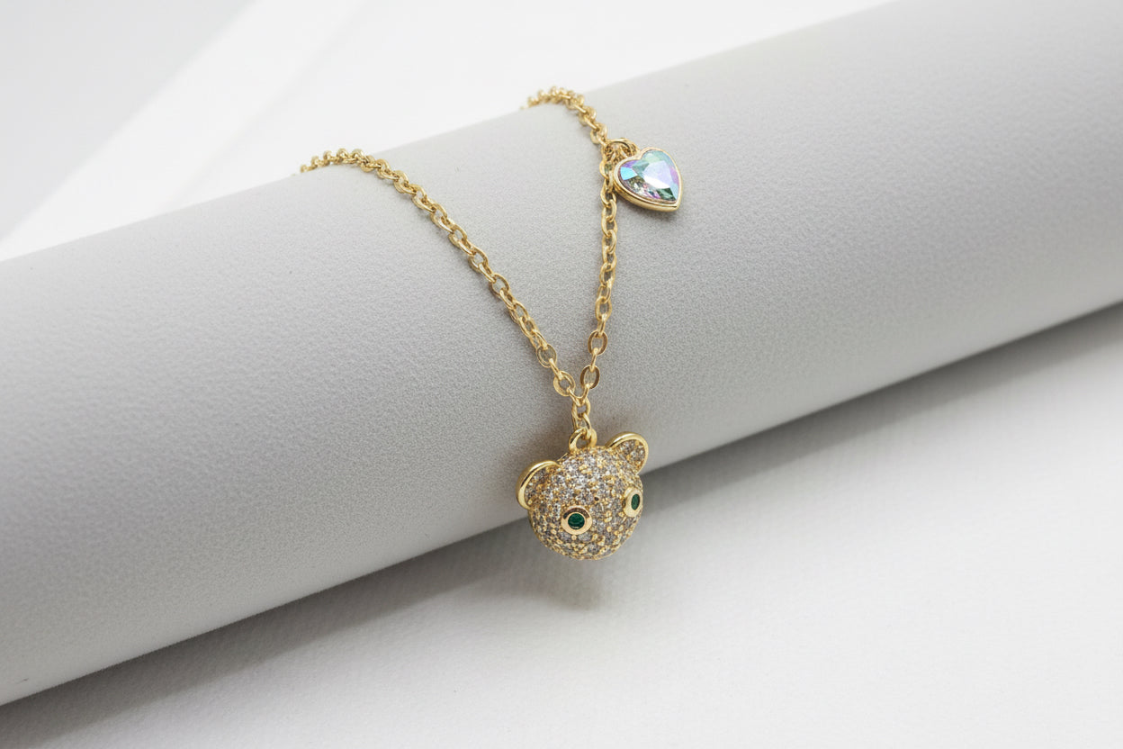 Crystal Teddy Bear Charm Bracelet