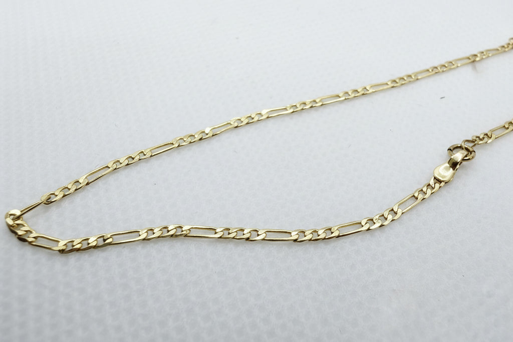 Thin Gold Figaro Chain Bracelet - Laminated Gold
