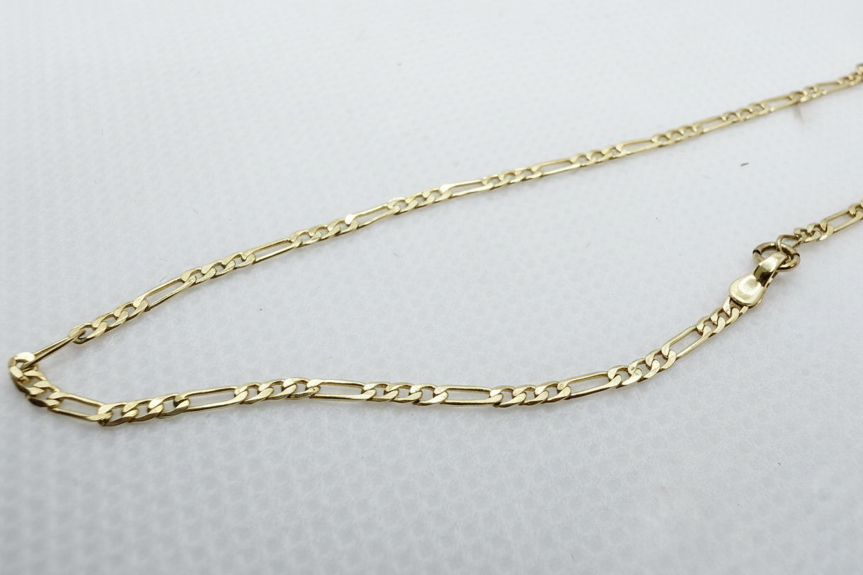 Thin Gold Figaro Chain Bracelet - Laminated Gold