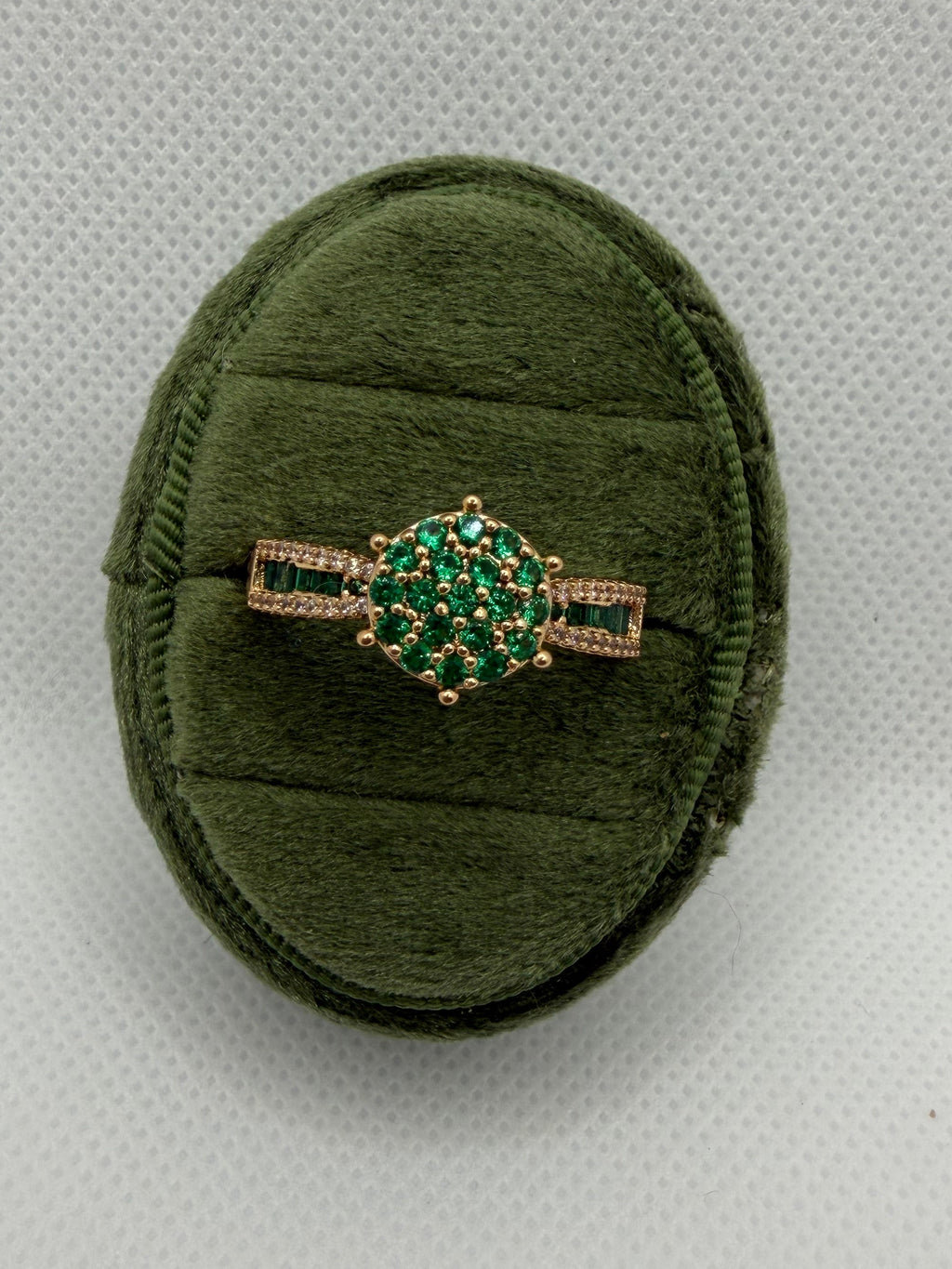 Emerald Cluster Ring