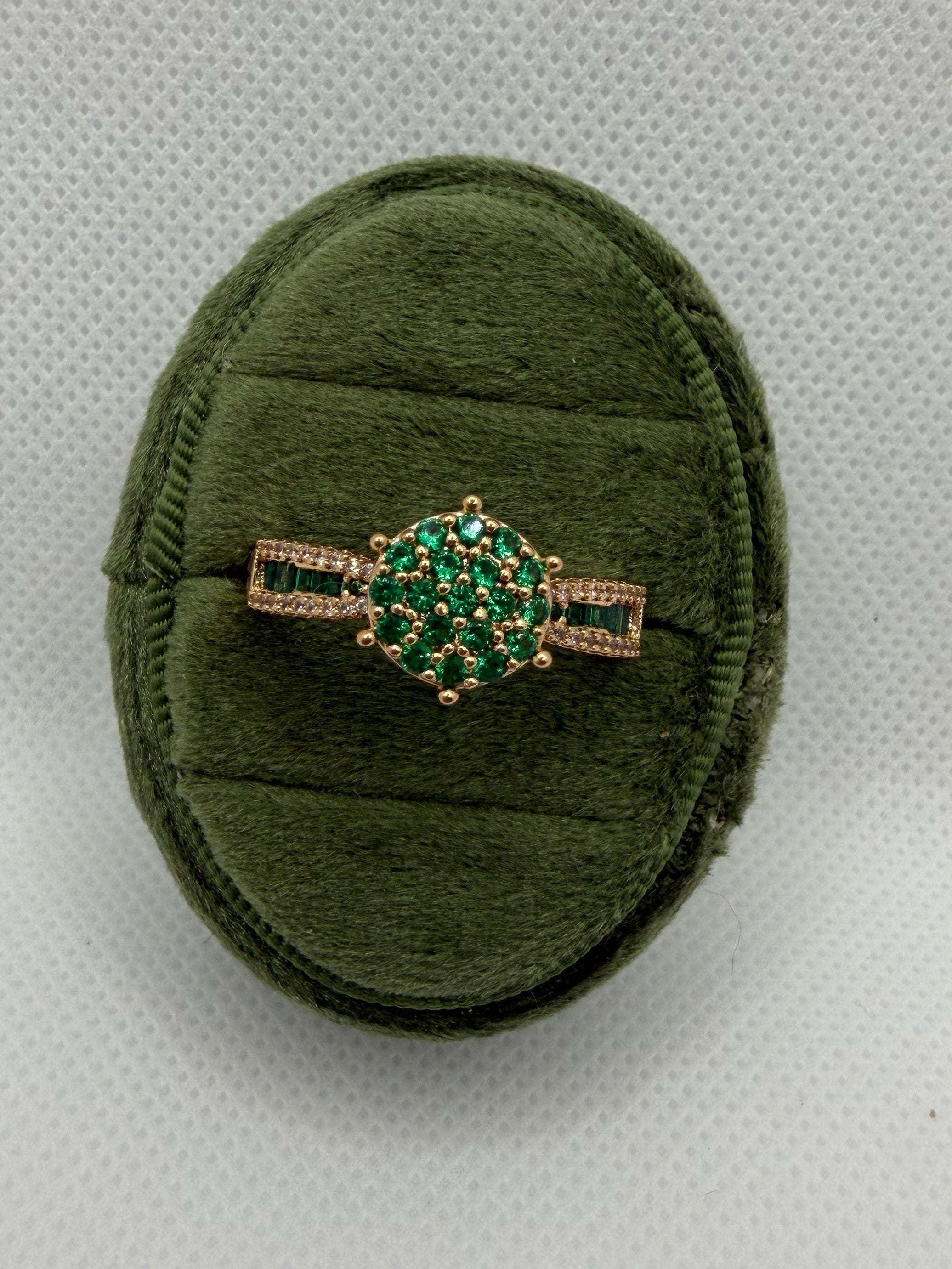 Emerald Cluster Ring
