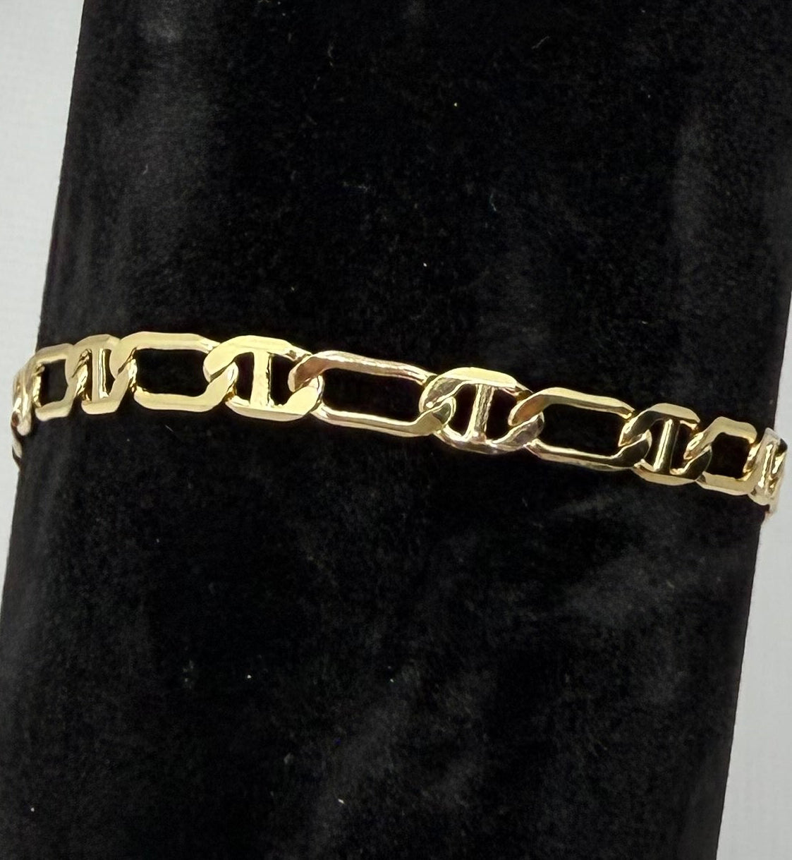 Gold Mariner Figaro Chain Anklet - Laminated Gold