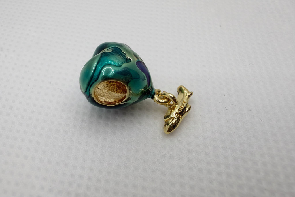 Earth Globe Charm with Airplane
