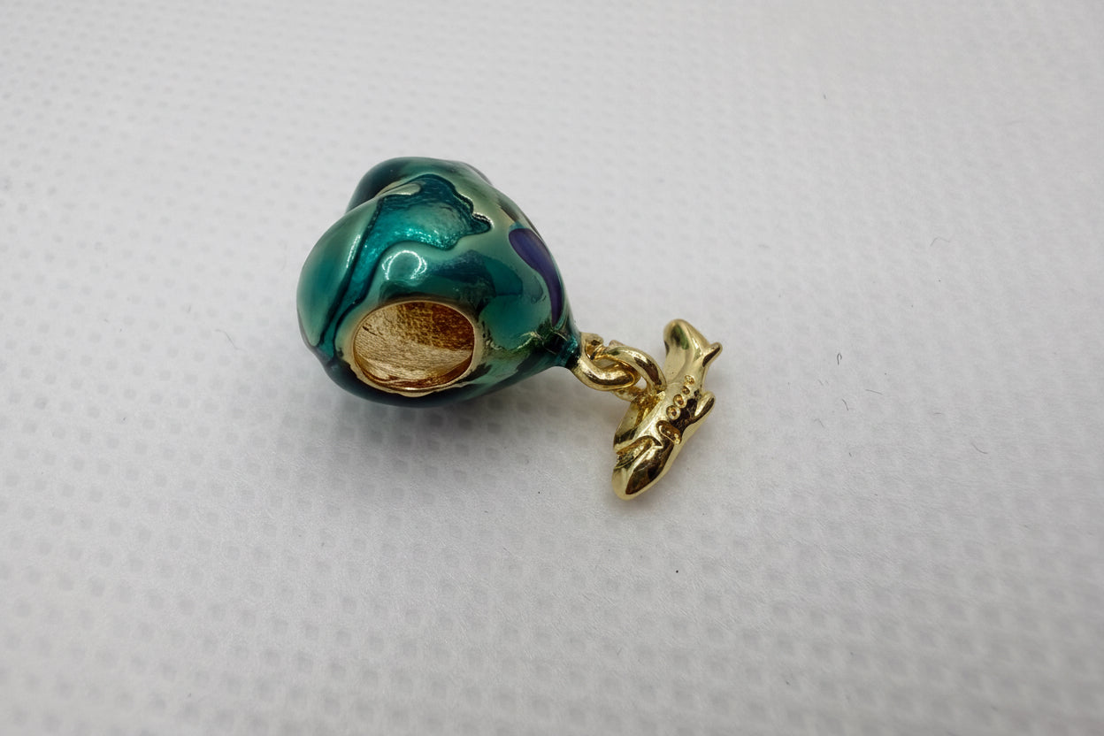 Earth Globe Charm with Airplane