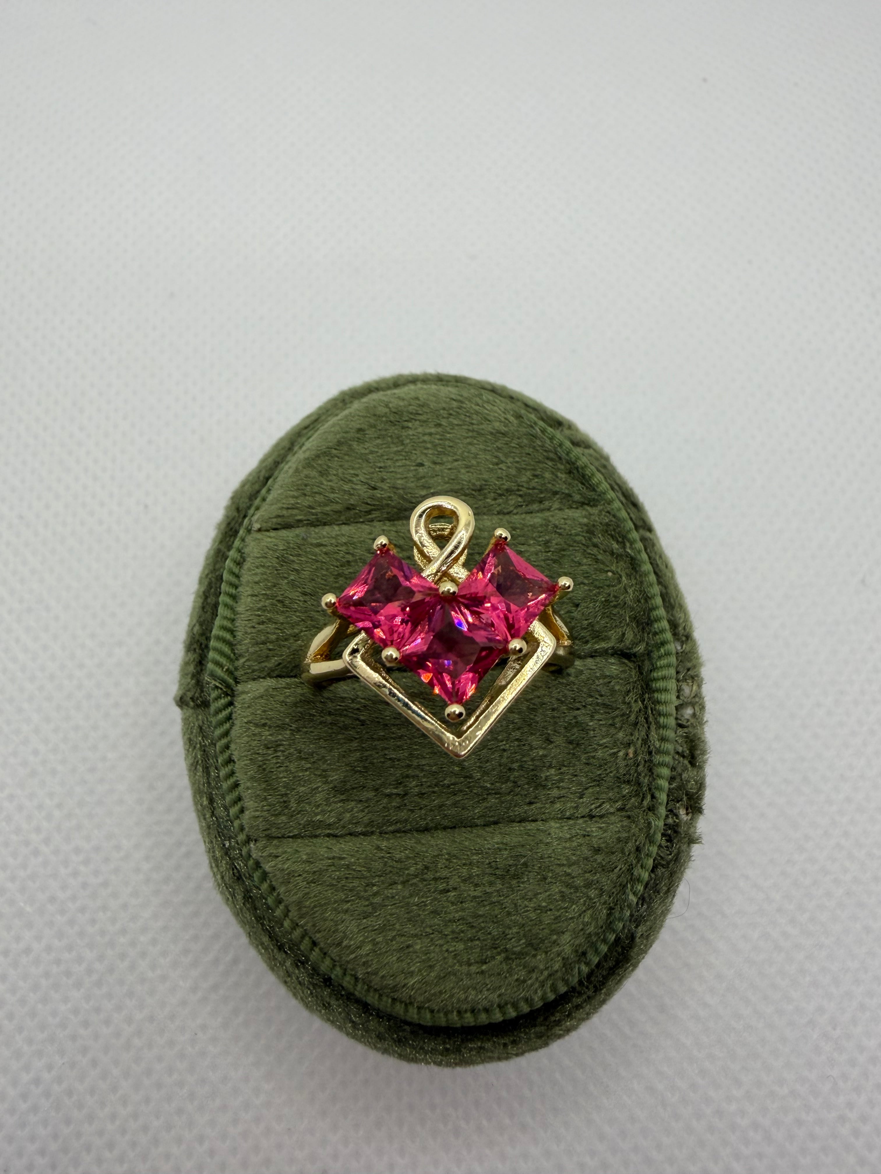 Ruby Diamond Charm Ring