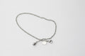 Twisted Rope Chain Anklet with Heart & Bell Charm - Silver