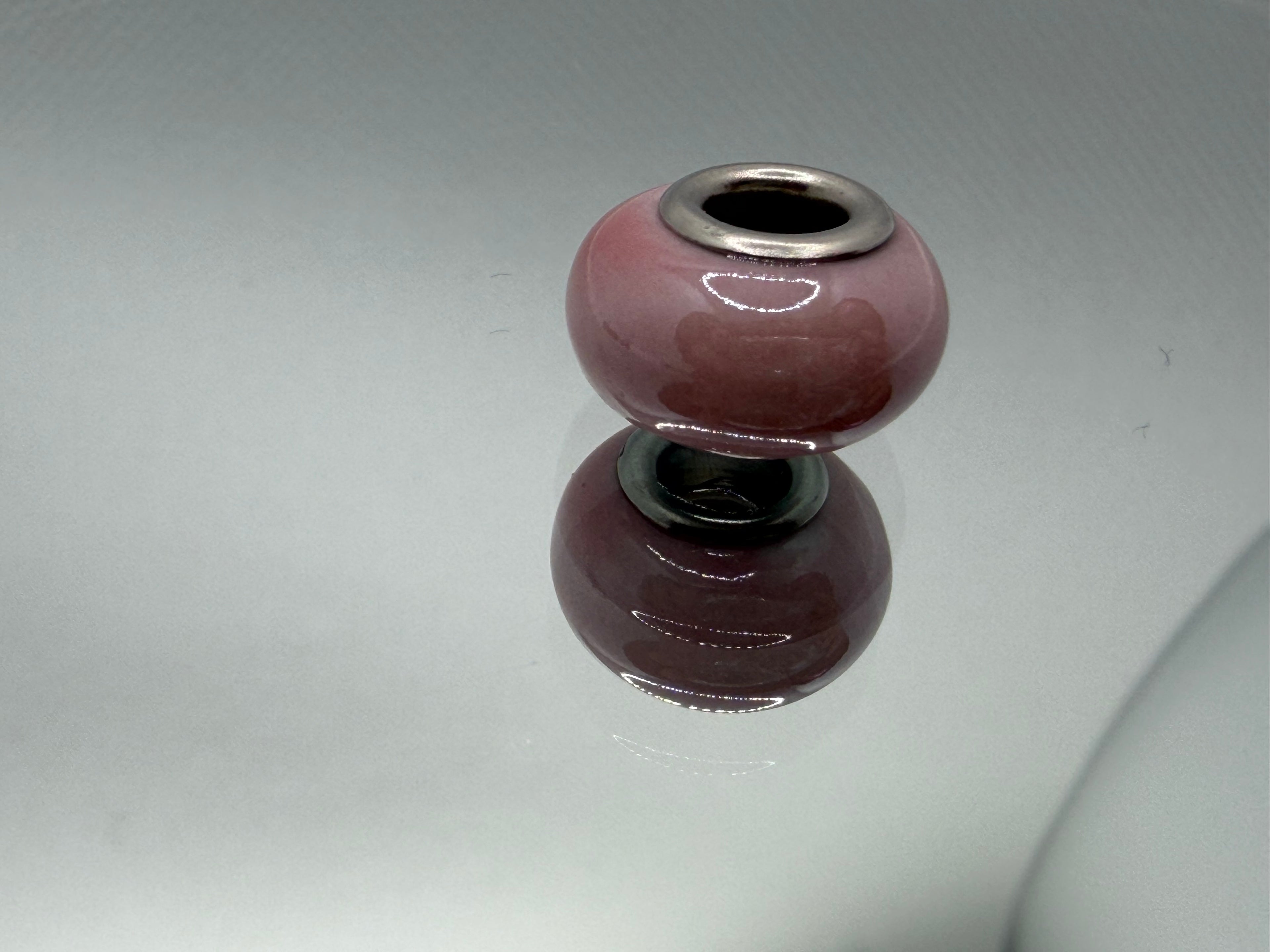Pink Glass Charm Separator Beads Collection - Laminated Gold