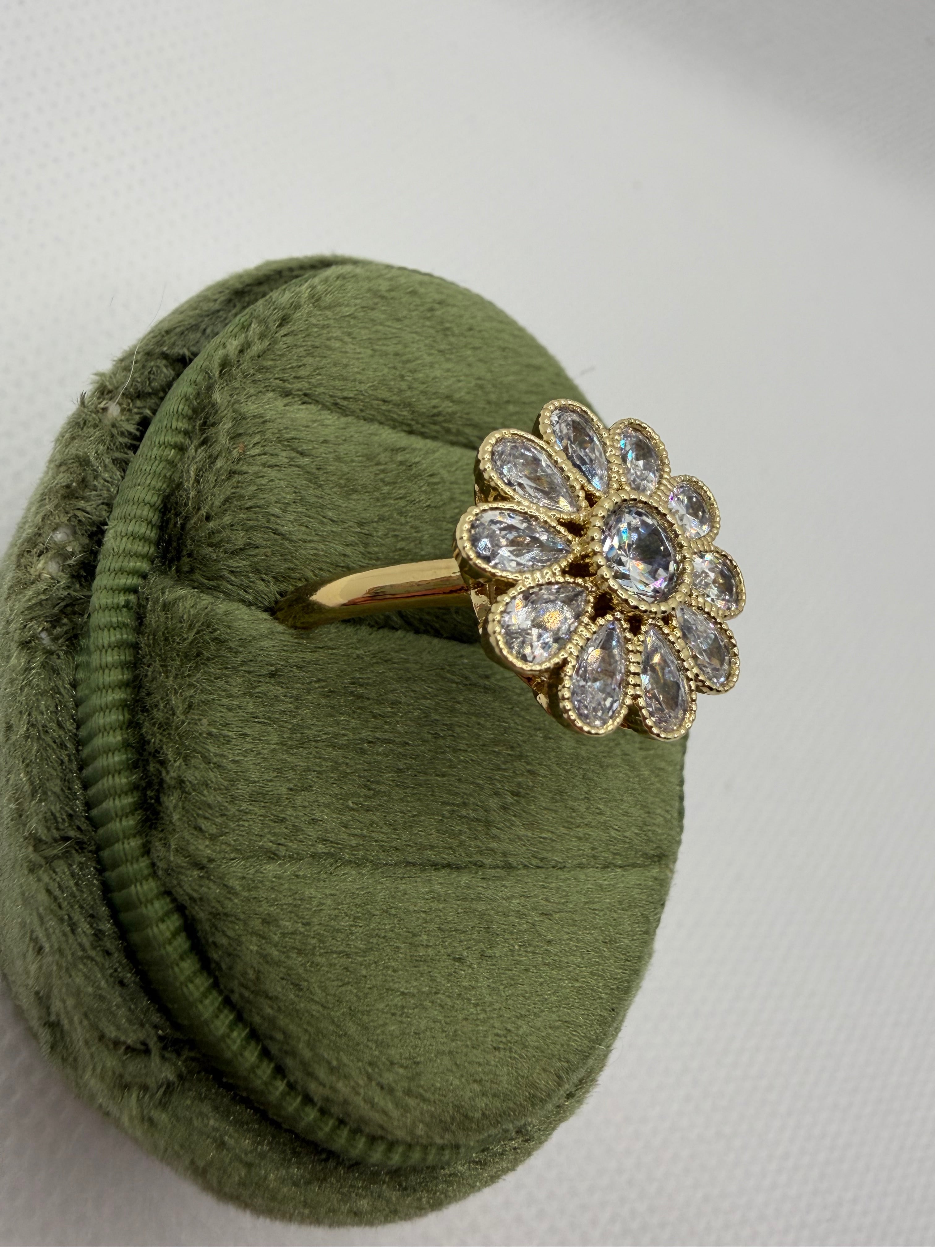 Flower Diamond Ring - Sparkling Daisy Design