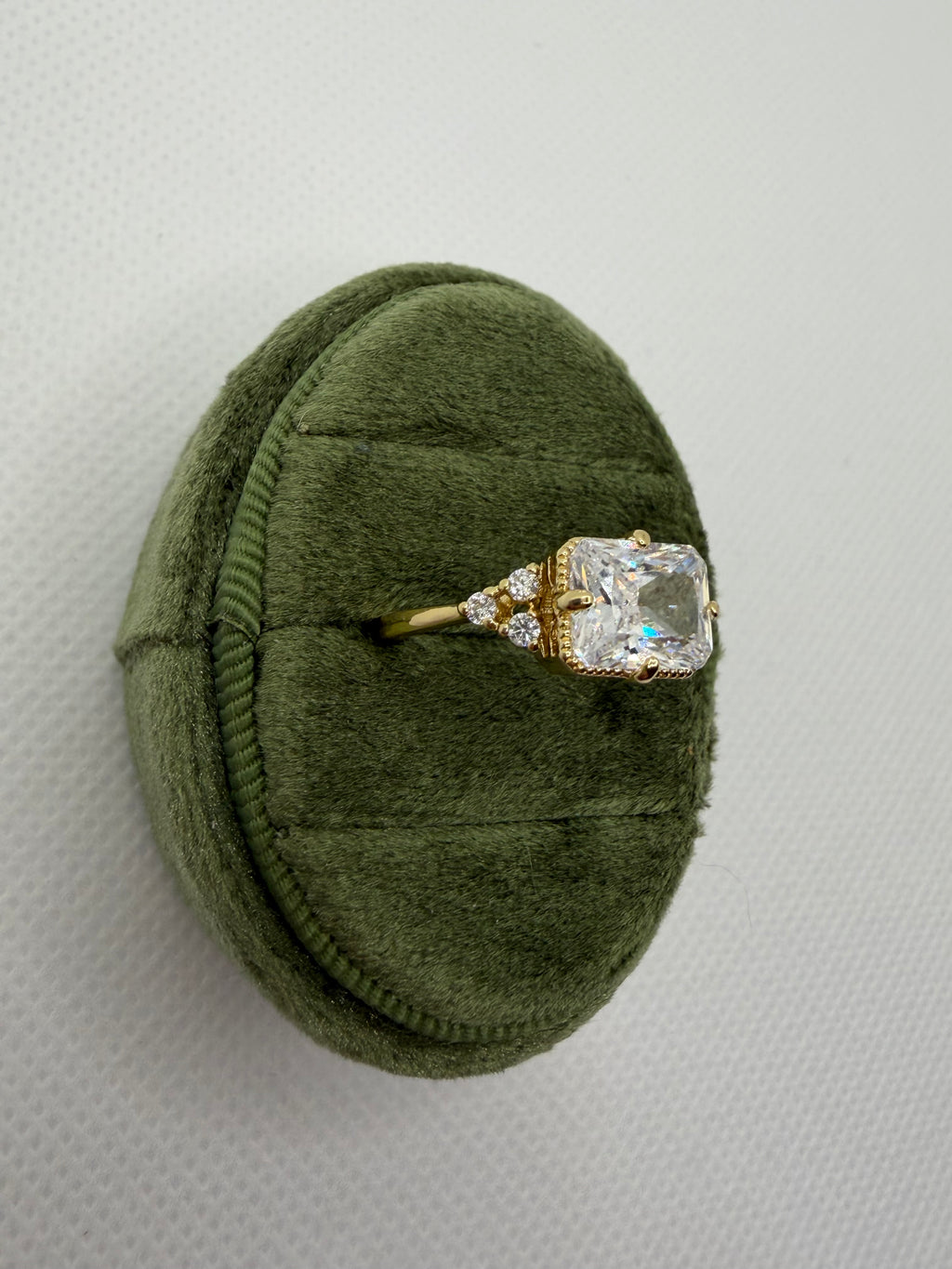 Emerald-Cut Three-Stone Engagement Ring