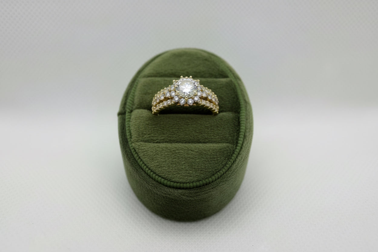 Sunflower Halo Engagement Ring