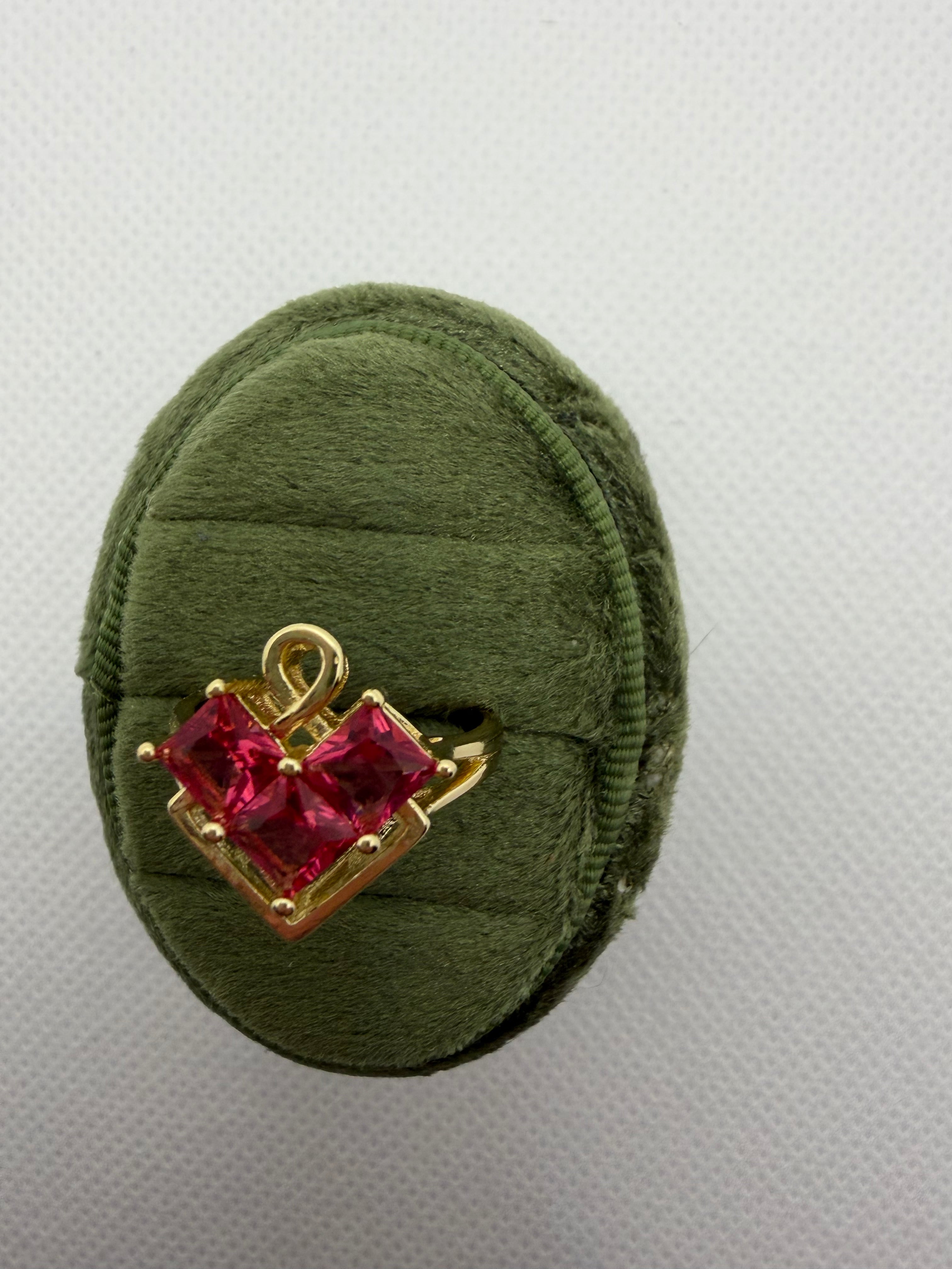 Ruby Diamond Charm Ring