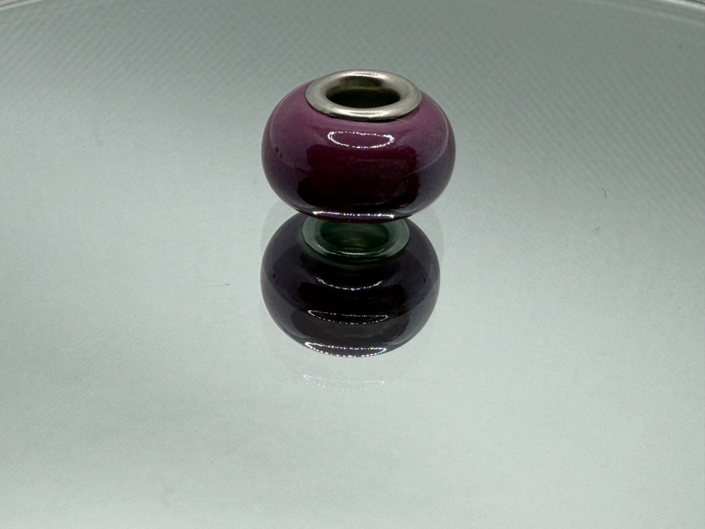 Amethyst Purple Glass Charm Separator Bead - Laminated Gold