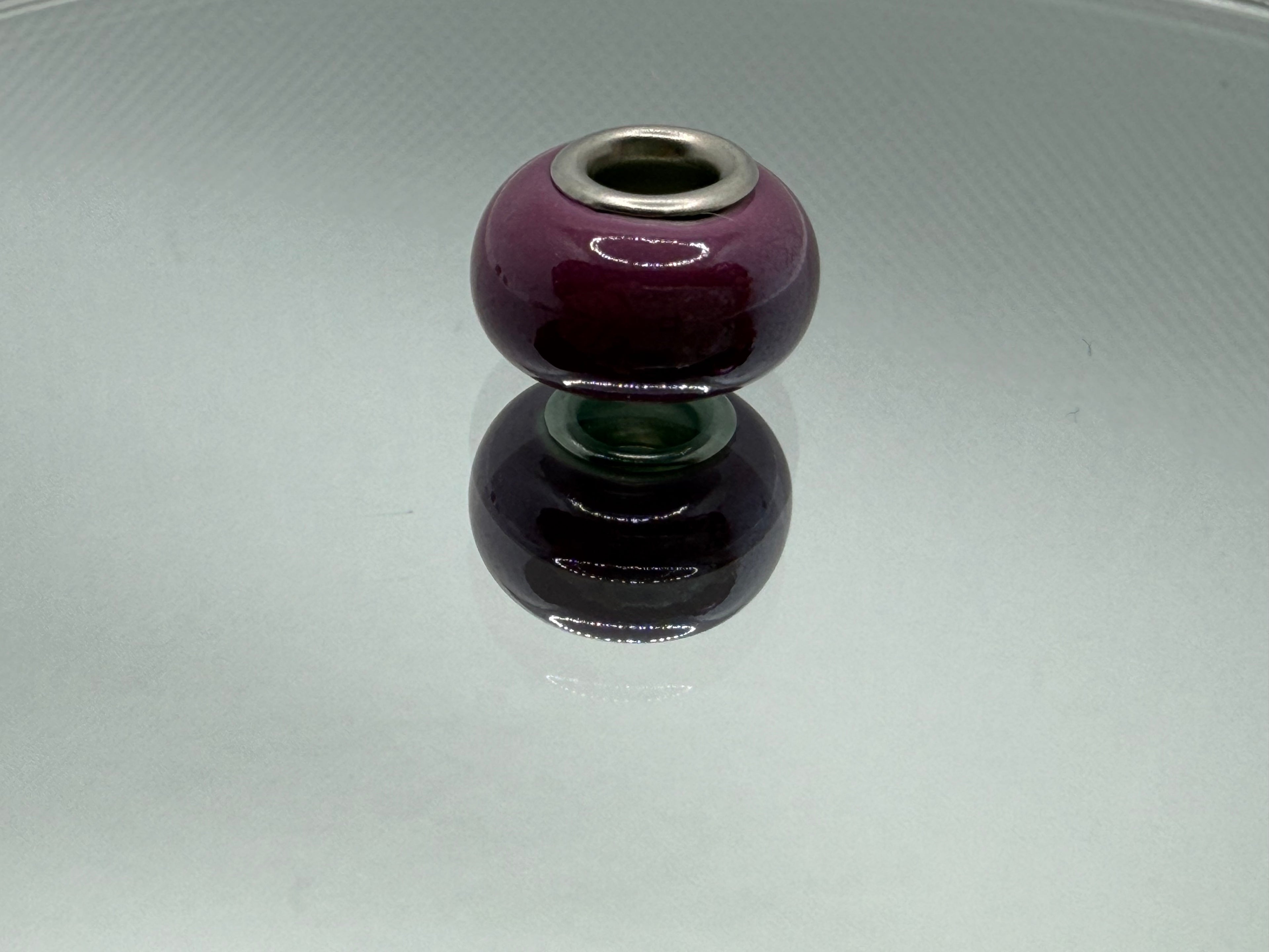 Amethyst Purple Glass Charm Separator Bead - Laminated Gold