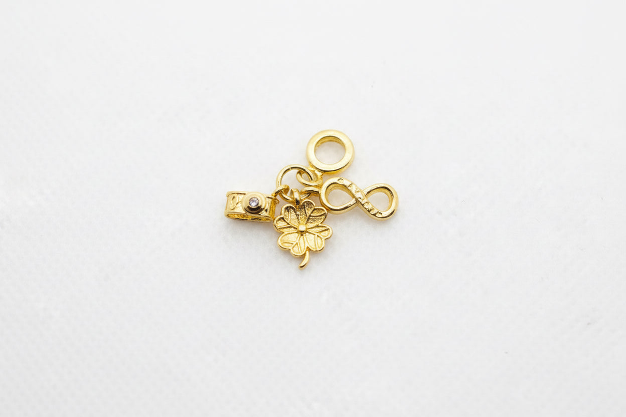 Clover & Camera Charm Set - Gold Clover & Infinity Collection