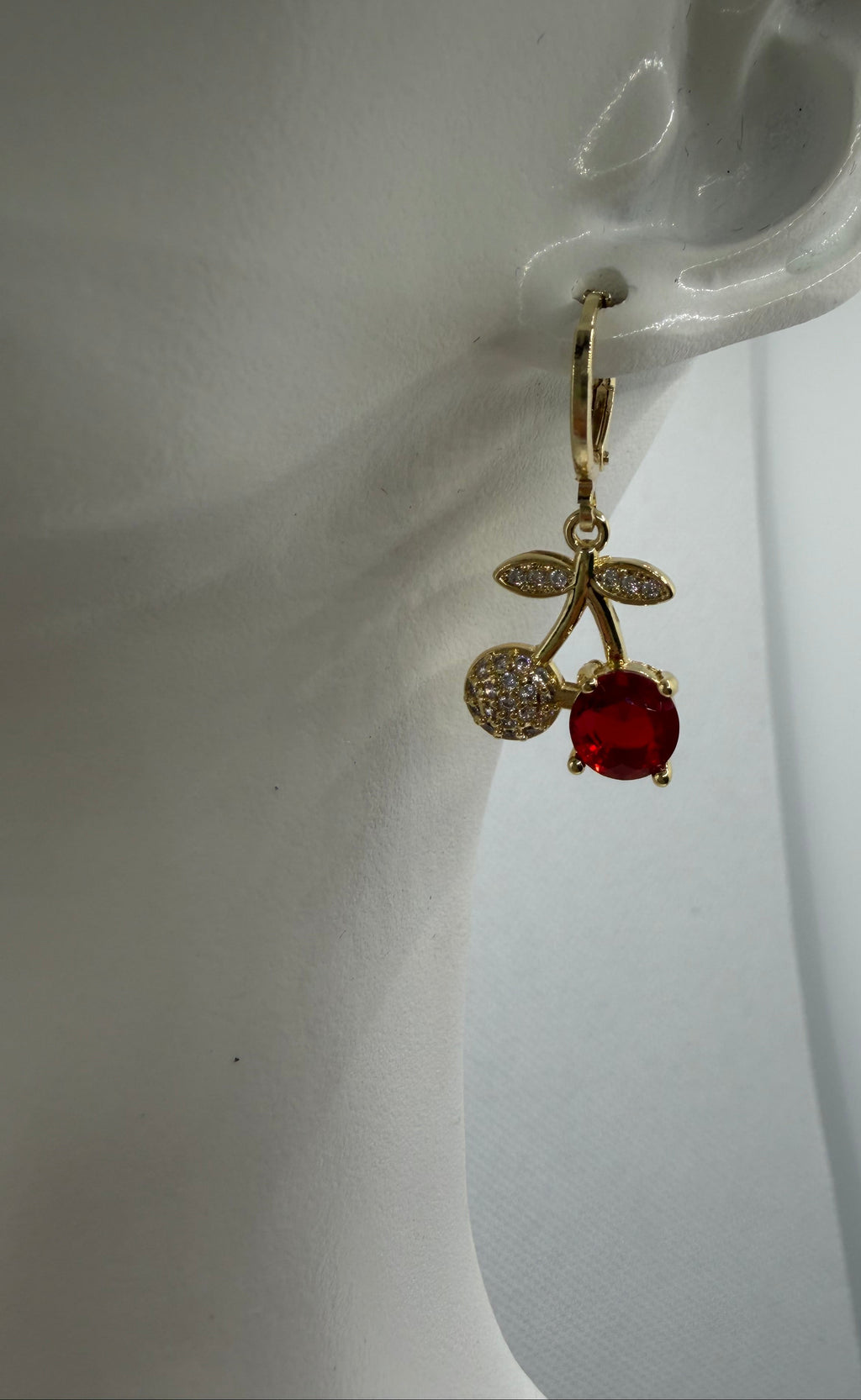Gold Cherry Necklace and Earring Set - Laminated Gold
