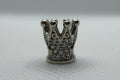 Silver Crystal Crown Charm Separator Bead - Gunmetal Finish