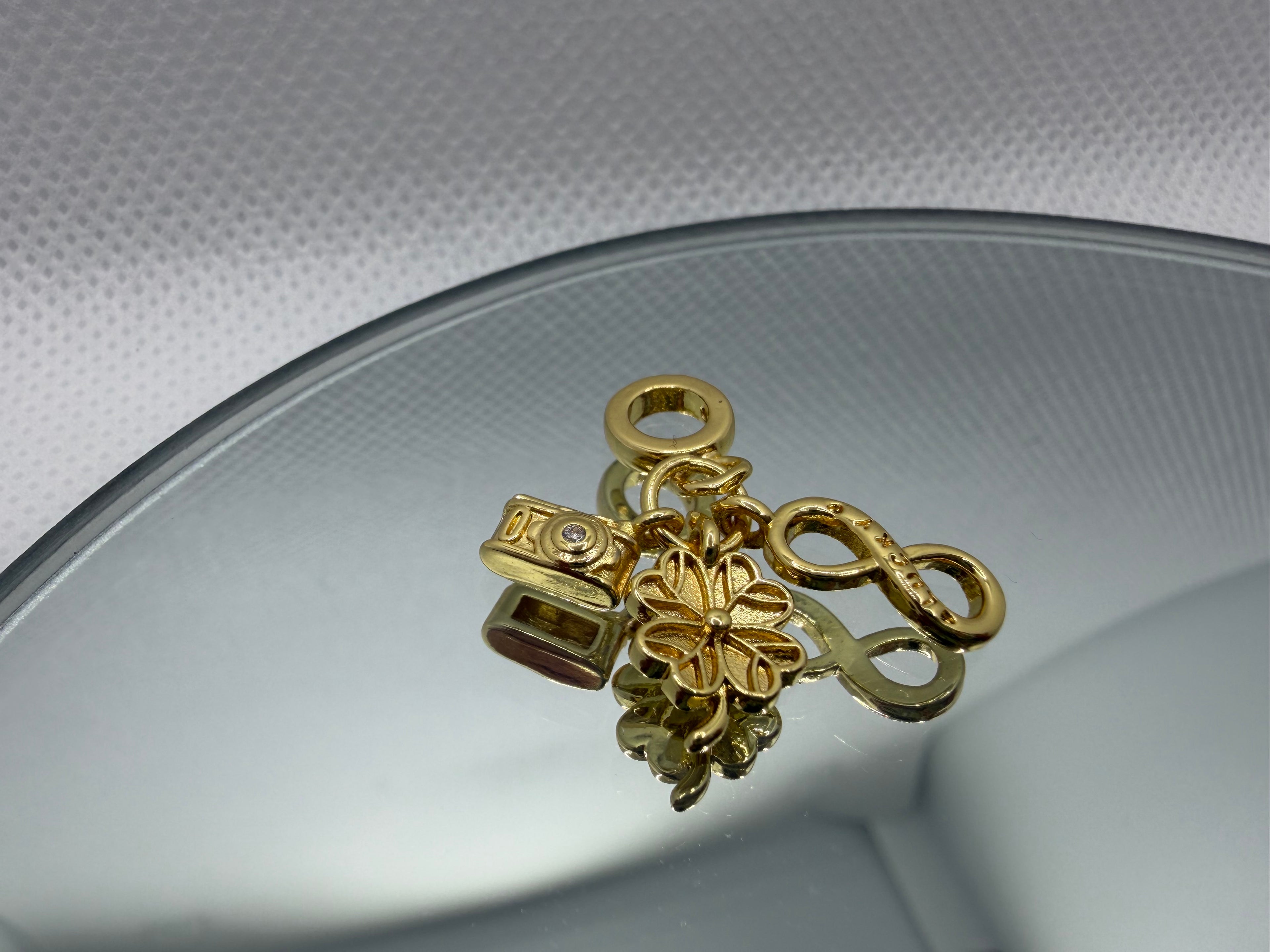 Clover & Camera Charm Set - Gold Clover & Infinity Collection